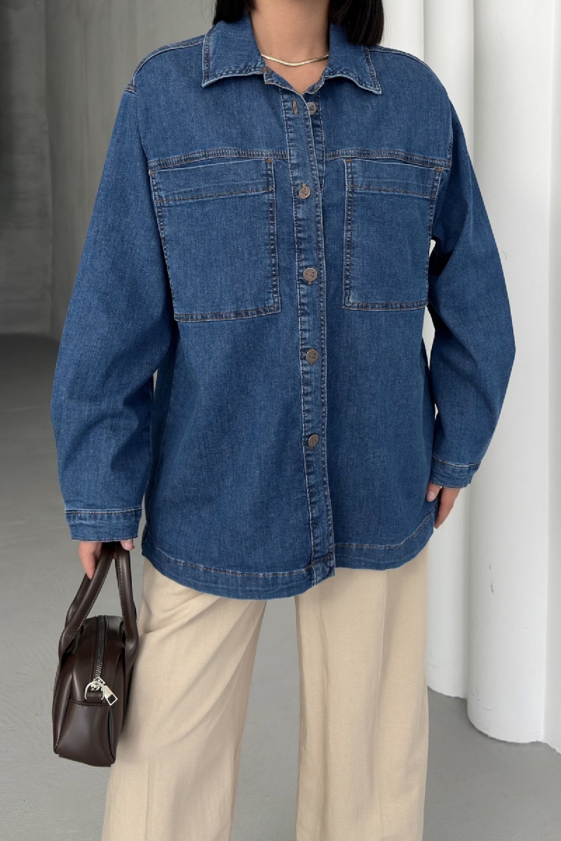 Denim Shirt With Pockets - Brand: XLove - Women & Kids, Baby Clothes Wholesale - TheBS Women Denim Shirt With Pockets - Brand: XLove - Women & Kids, Baby Clothes Wholesale - TheBS Women