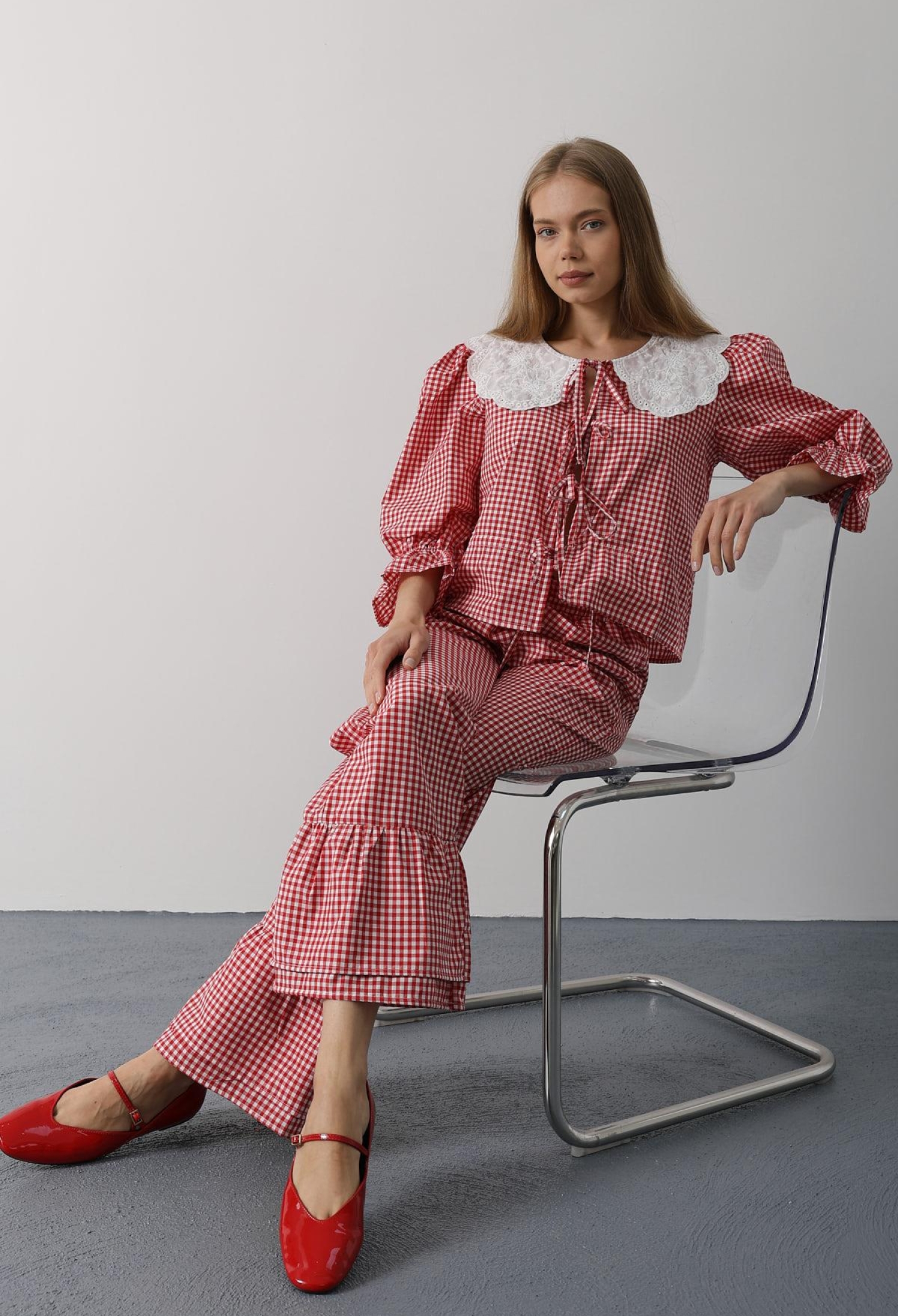 Lace Collar Square Pattern Suit - Brand: Reyon - Women & Kids, Baby Clothes Wholesale - TheBS Women