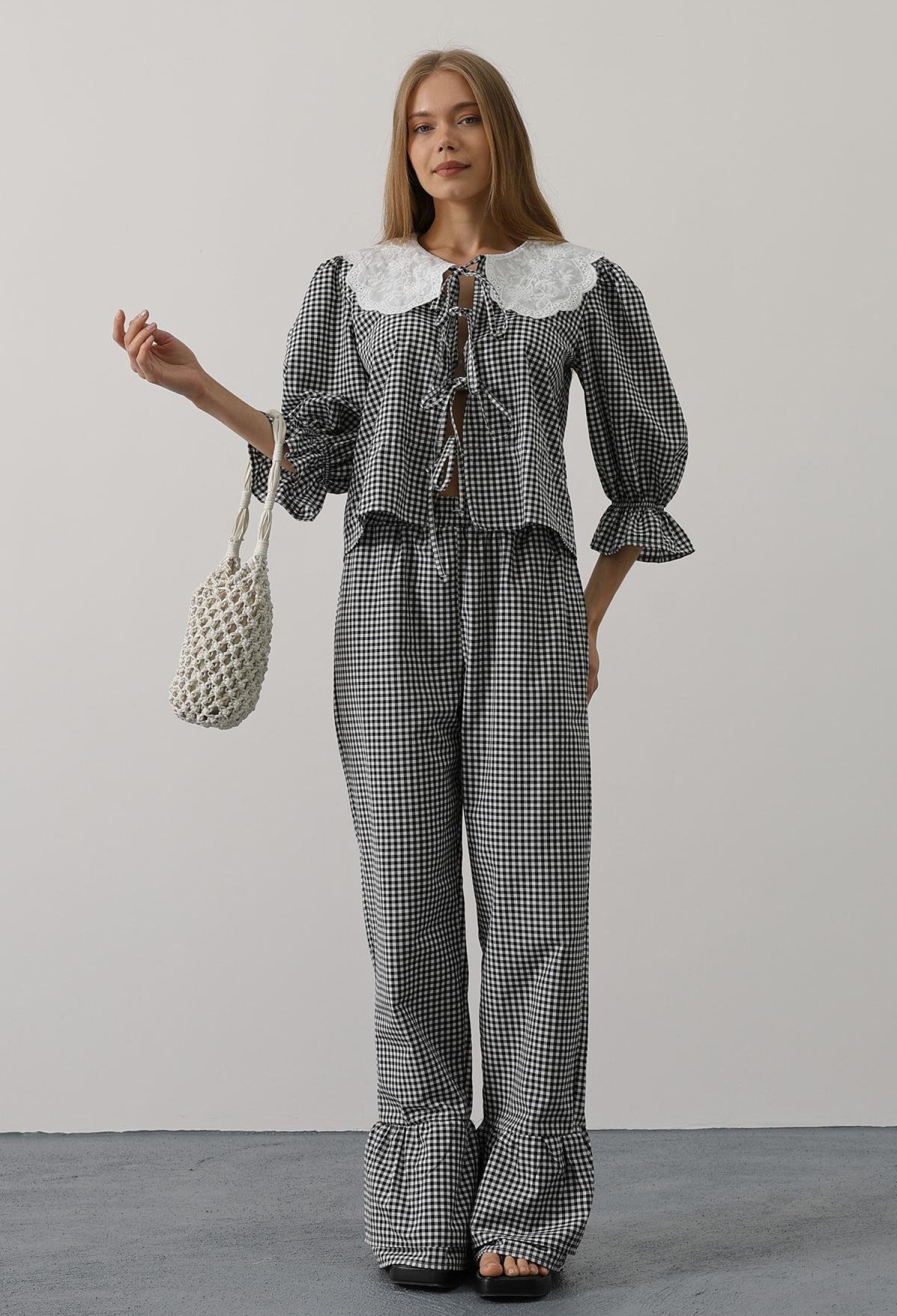 Lace Collar Square Pattern Suit - Brand: Reyon - Women & Kids, Baby Clothes Wholesale - TheBS Women