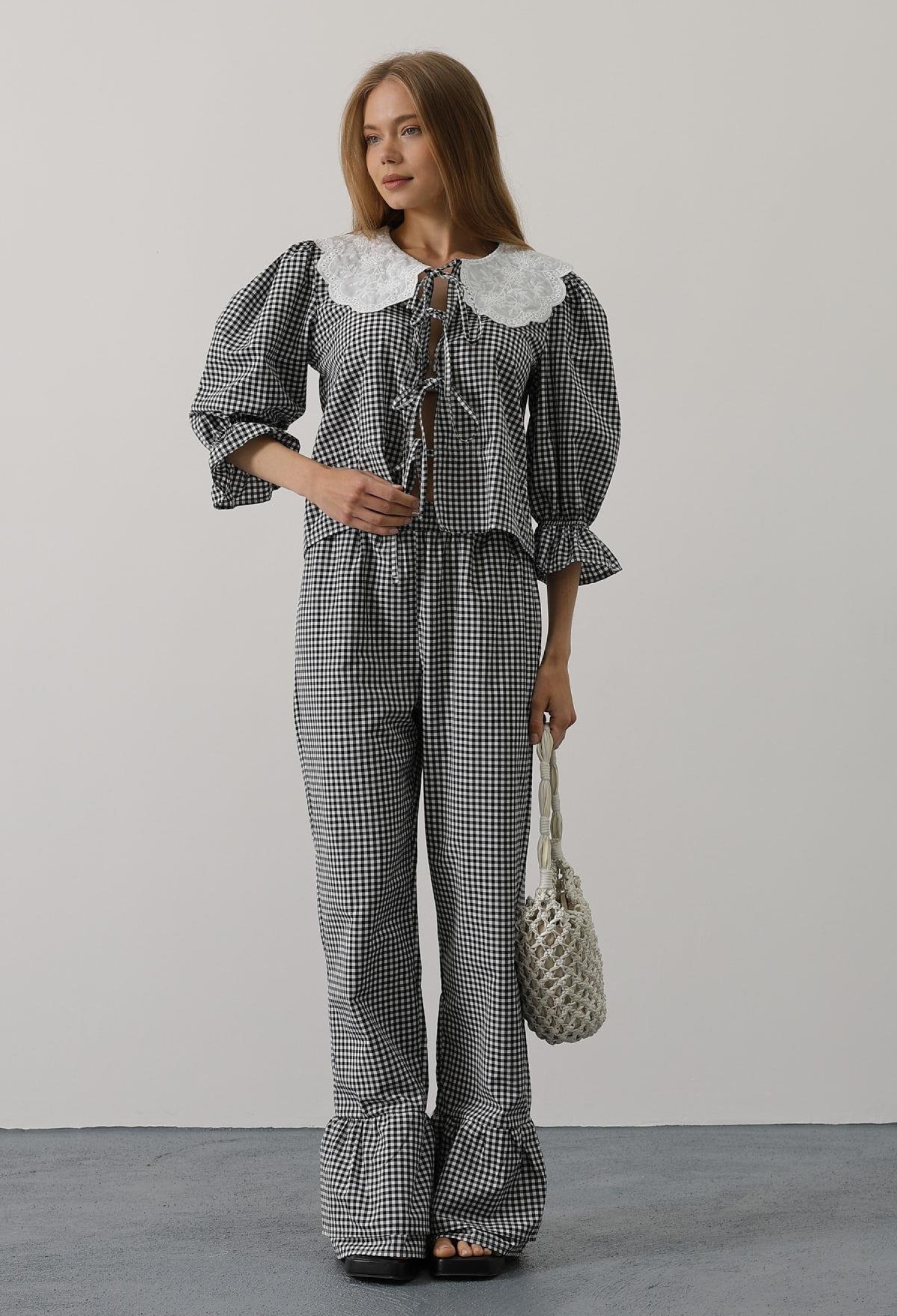 Lace Collar Square Pattern Suit - Brand: Reyon - Women & Kids, Baby Clothes Wholesale - TheBS Women