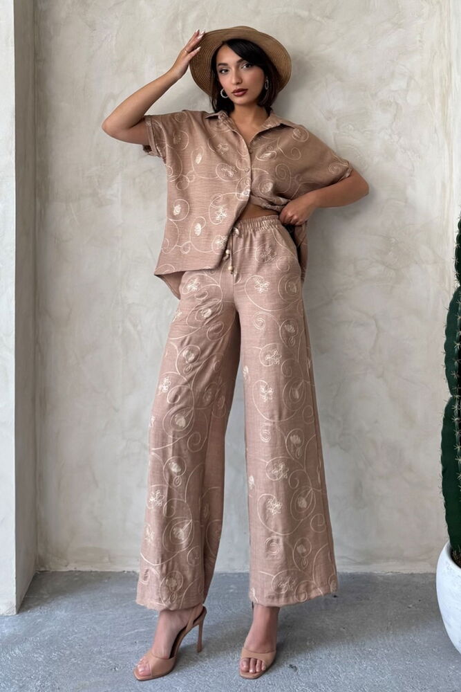 Embroidered Pants – Light Brown Dsn2 – Brand: Topshow – Women & Kids, Baby Clothes Wholesale – TheBS Women