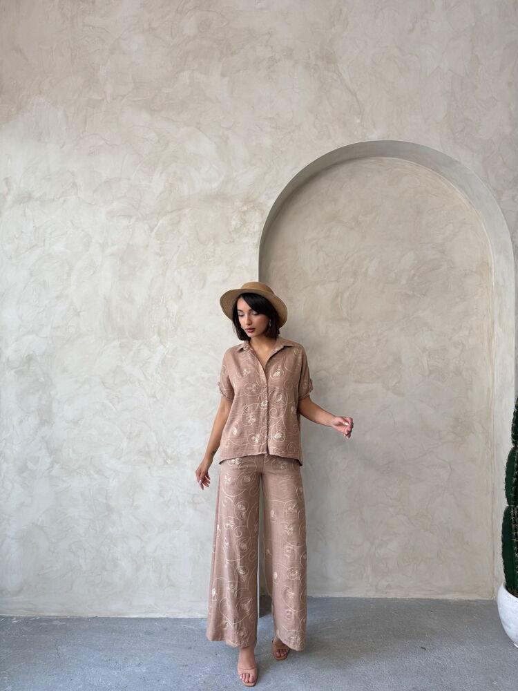 Embroidered Pants – Light Brown Dsn2 – Brand: Topshow – Women & Kids, Baby Clothes Wholesale – TheBS Women