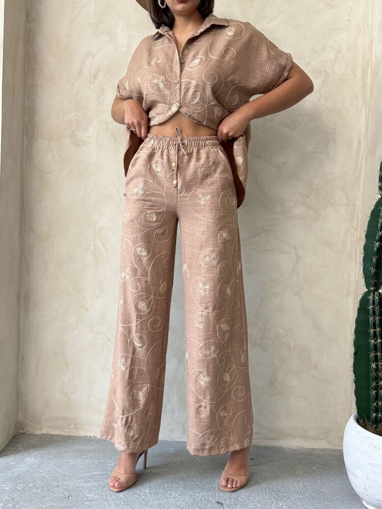 Embroidered Pants – Light Brown Dsn2 – Brand: Topshow – Women & Kids, Baby Clothes Wholesale – TheBS Women