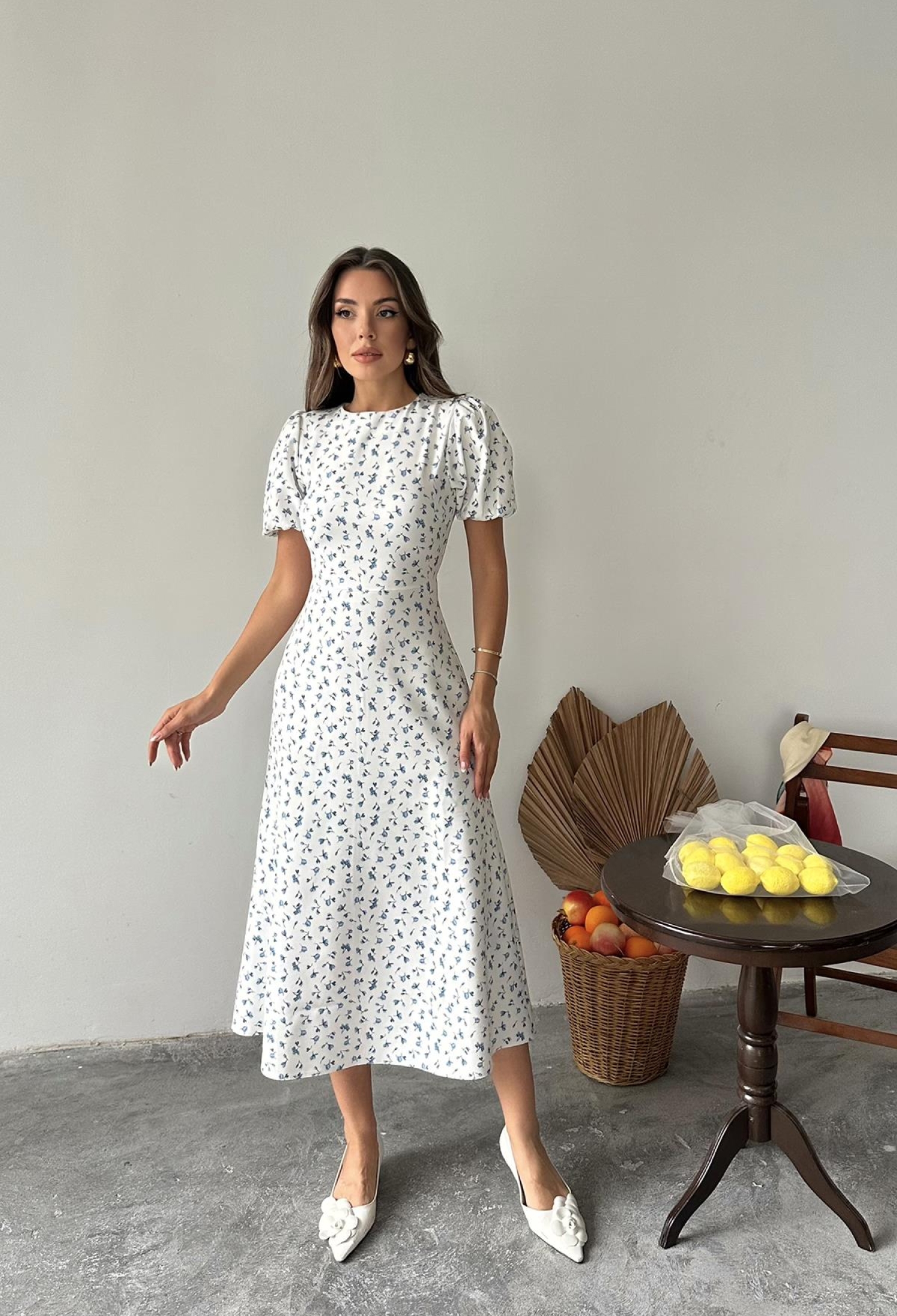 White Floral Fit And Flare Dress - Brand: Elisa - Women & Kids, Baby Clothes Wholesale - TheBS Women