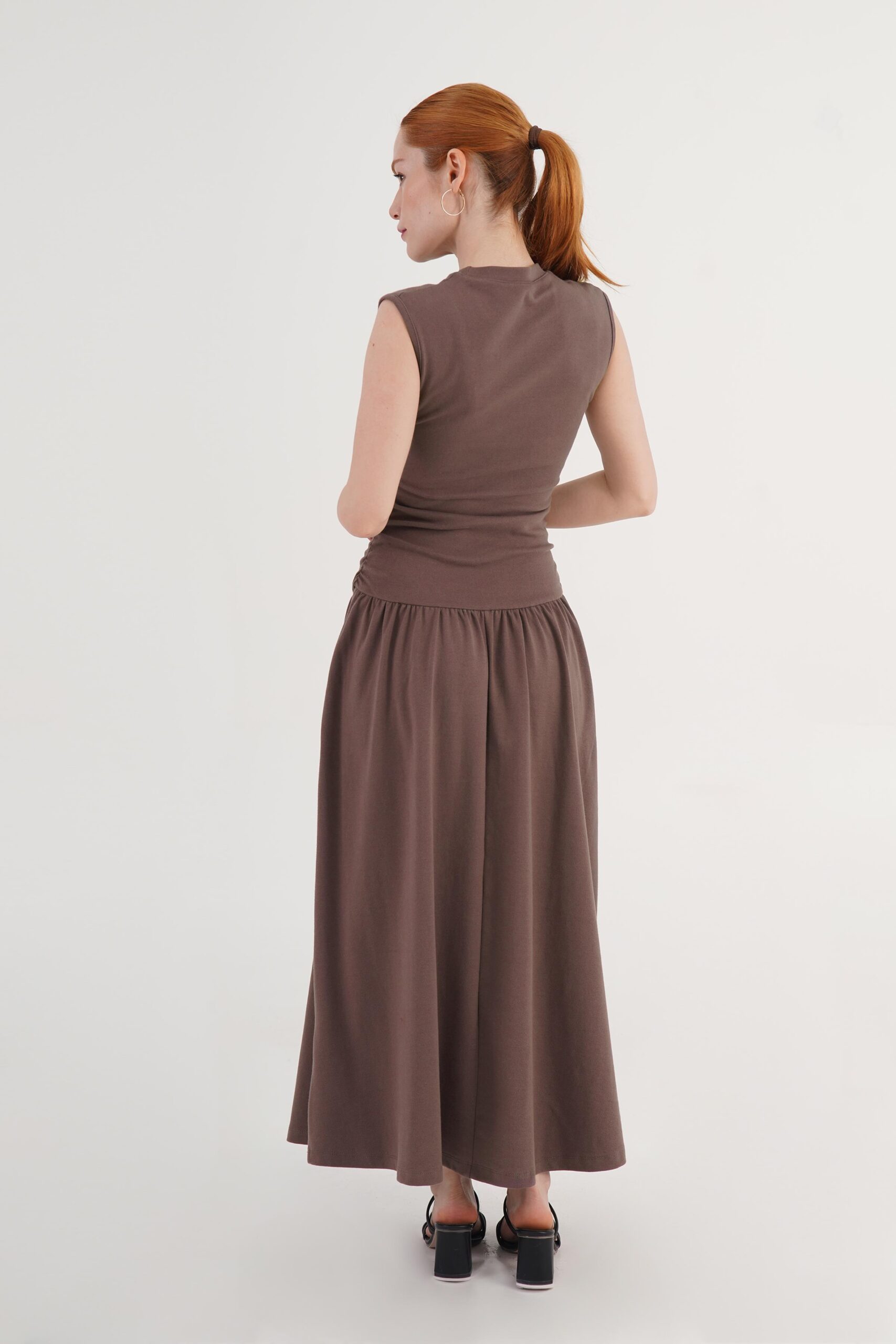 Brown Fit And Flare Maxi Dress – Brand: Lustrin – Women & Kids, Baby Clothes Wholesale – TheBS Women