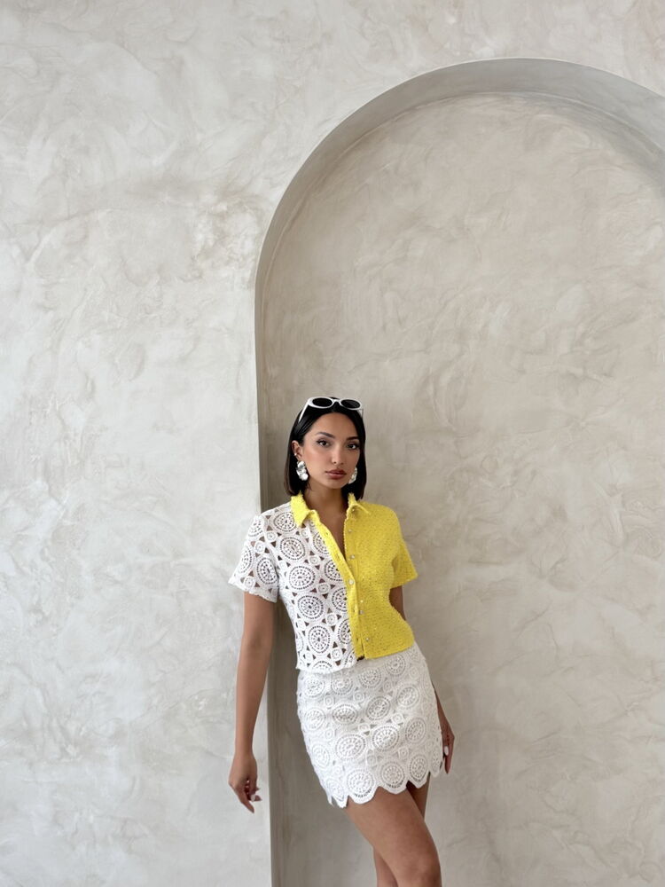 White Slim Fit Polo Neck Crop Shirt – Brand: Topshow – Women & Kids, Baby Clothes Wholesale – TheBS Women