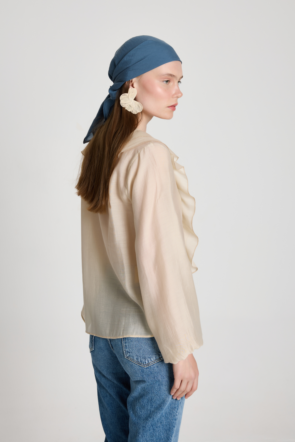 Beige Shirt With V-Neck And Balloon Sleeves - Brand: First Angels - Women & Kids, Baby Clothes Wholesale - TheBS Women Beige Shirt With V-Neck And Balloon Sleeves - Brand: First Angels - Women & Kids, Baby Clothes Wholesale - TheBS Women