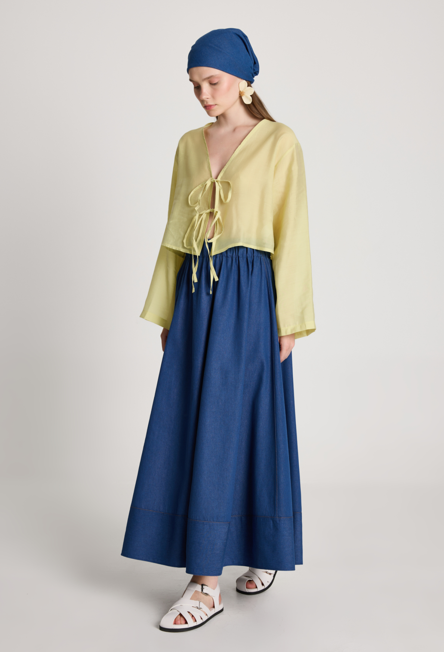 Yellow Kimono Ethnic Boho Elegant Long Sleeve Tie - Brand: First Angels - Women & Kids, Baby Clothes Wholesale - TheBS Women