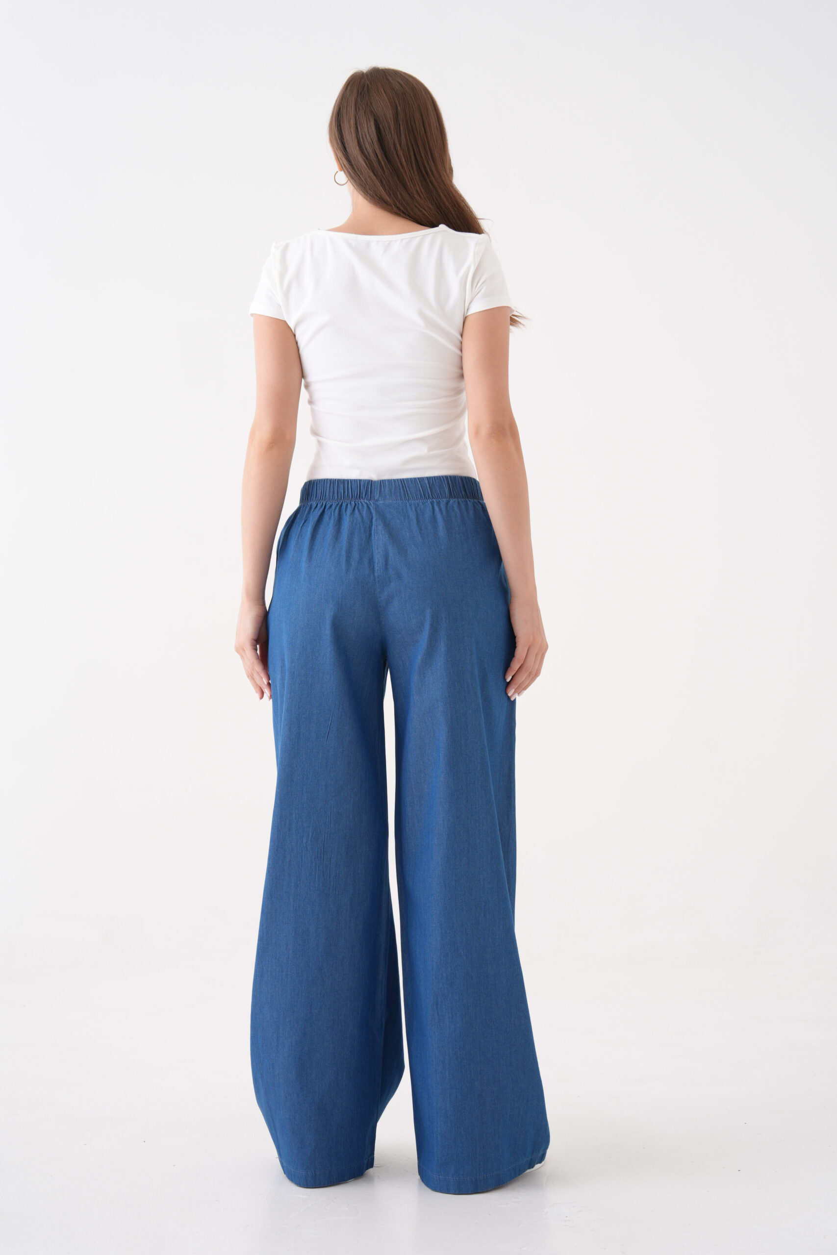 Blue Palazzo Pants With Wide Leg And Drawstring - Brand: First Angels - Women & Kids, Baby Clothes Wholesale - TheBS Women Blue Palazzo Pants With Wide Leg And Drawstring - Brand: First Angels - Women & Kids, Baby Clothes Wholesale - TheBS Women