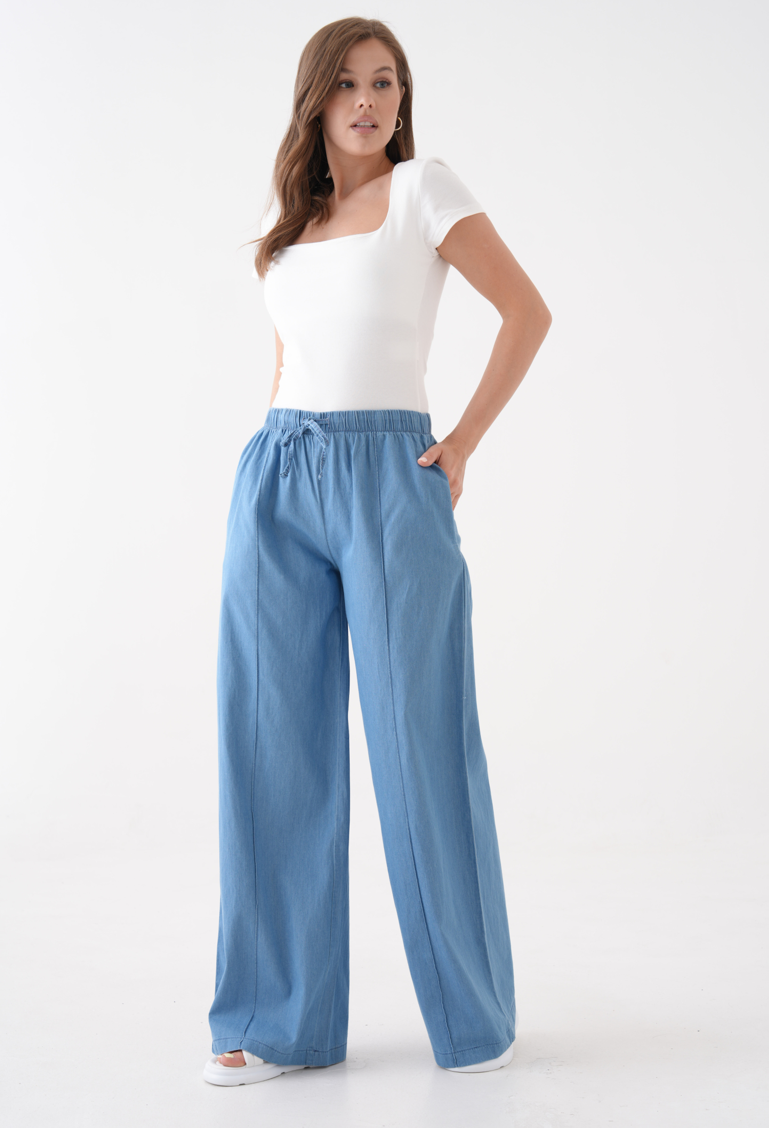 Palazzo Pants With Wide Leg And Drawstring - Brand: First Angels - Women & Kids, Baby Clothes Wholesale - TheBS Women
