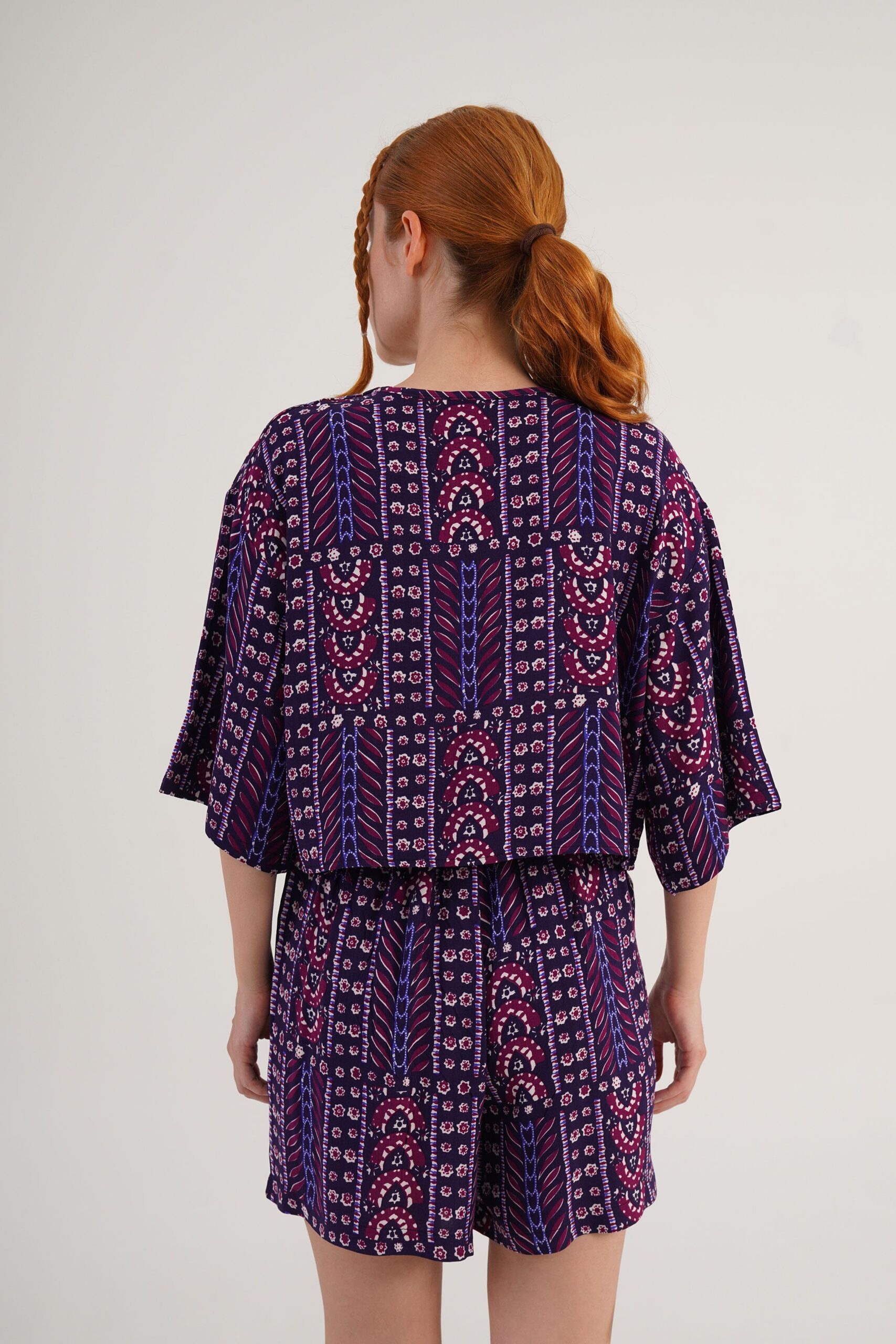 Purple Boho Casual Set With Paper Bag Shorts – Brand: Lustrin – Women & Kids, Baby Clothes Wholesale – TheBS Women