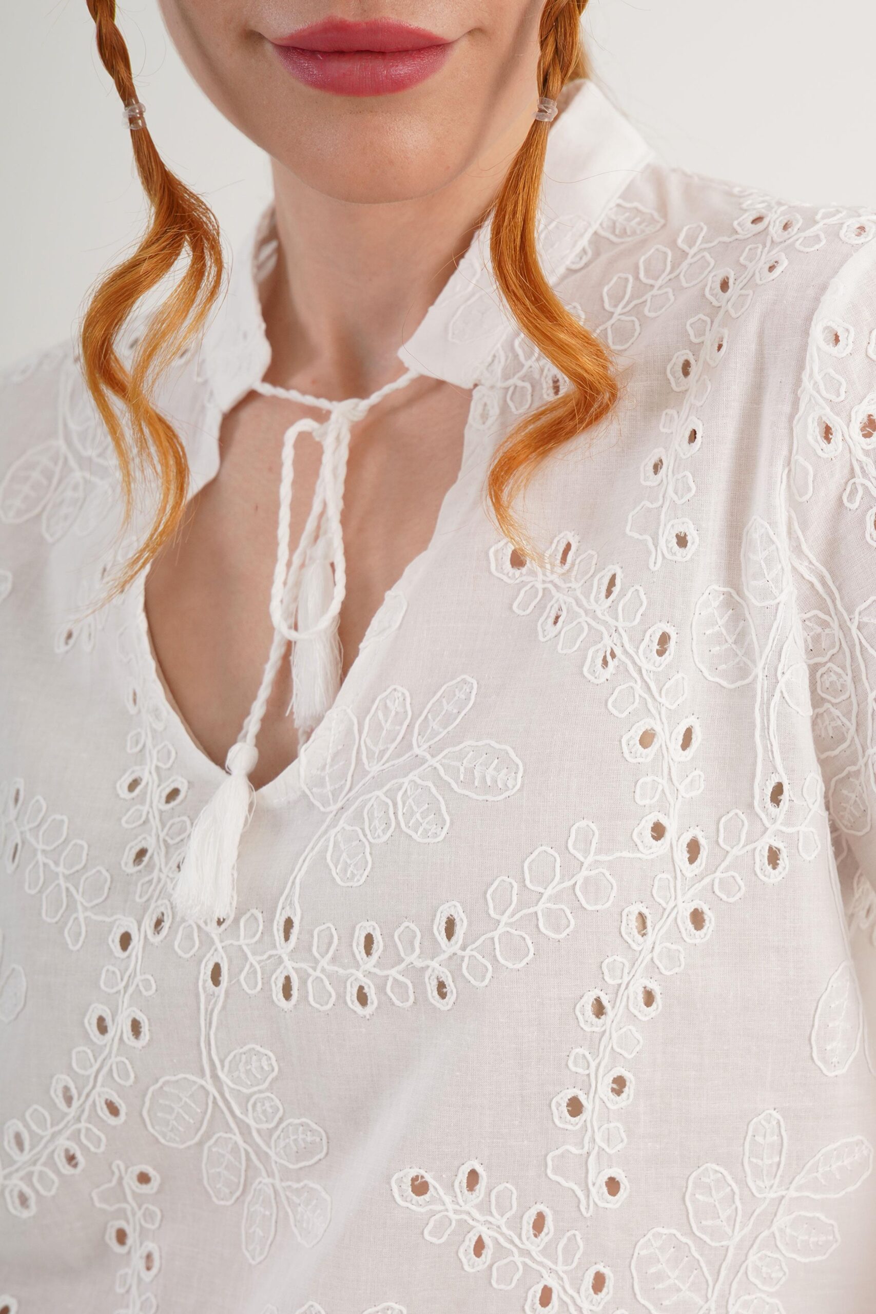 White Floral Casual Boho Blouse – Brand: Lustrin – Women & Kids, Baby Clothes Wholesale – TheBS Women