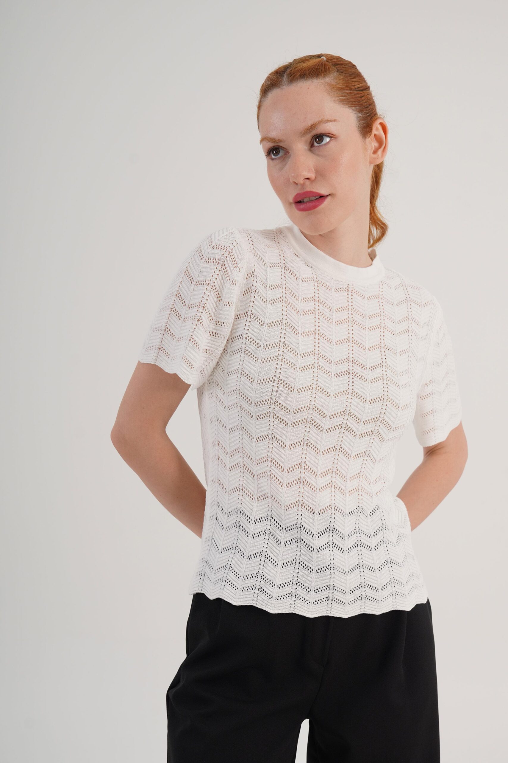 Casual Elegant Blouse With Crew Neck - Brand: Lustrin - Women & Kids, Baby Clothes Wholesale - TheBS Women