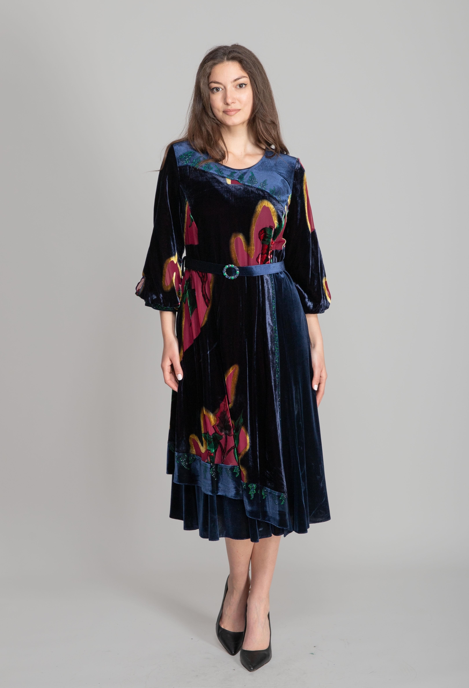 Navy Blue Elegant Vintage Fit And Flare Dress - Brand: GUMANIZE - Women & Kids, Baby Clothes Wholesale - TheBS Women