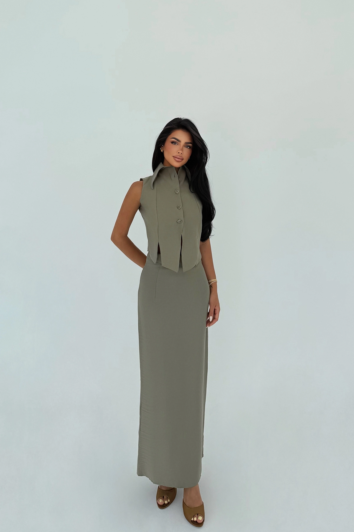 Elegant Fitted Pencil Maxi Skirt Set – Brand: EYYO ATELIER – Women & Kids, Baby Clothes Wholesale – TheBS Women