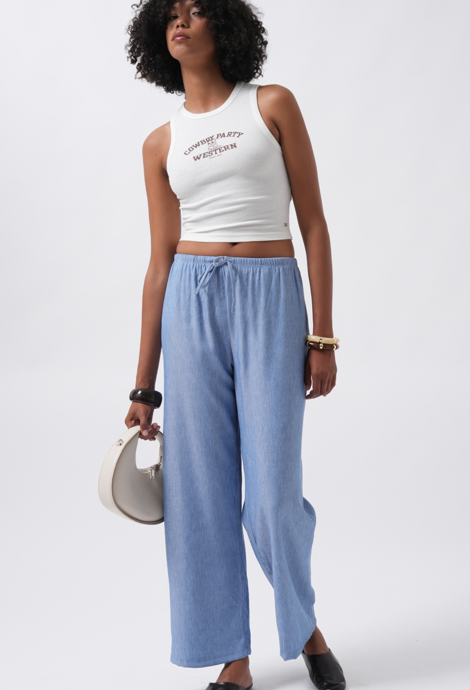 Palazzo Pants With Drawstring Closure - Brand: Black Fashion - Women & Kids, Baby Clothes Wholesale - TheBS Women