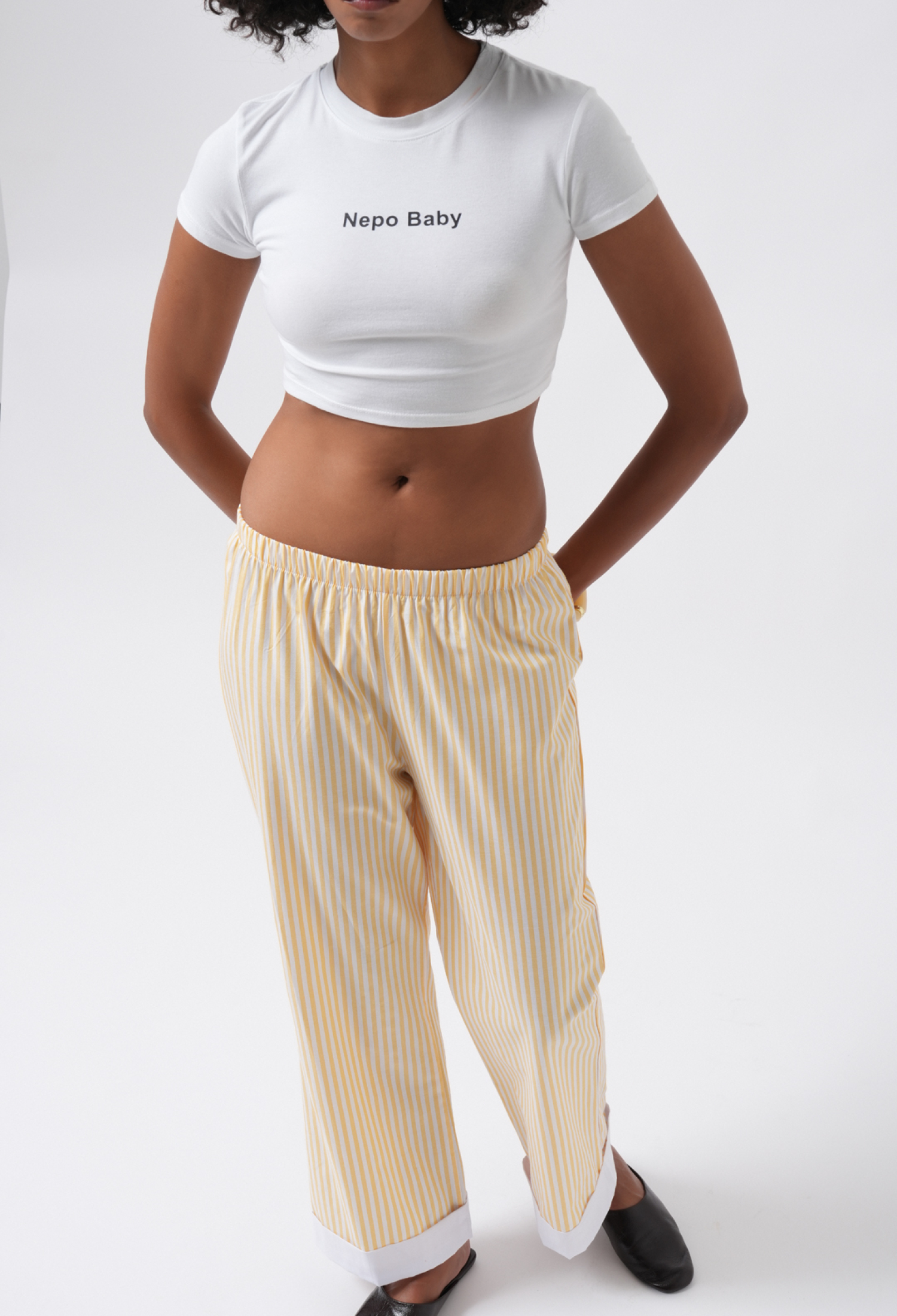 Striped Palazzo Pants Mid Waist - Brand: Black Fashion - Women & Kids, Baby Clothes Wholesale - TheBS Women