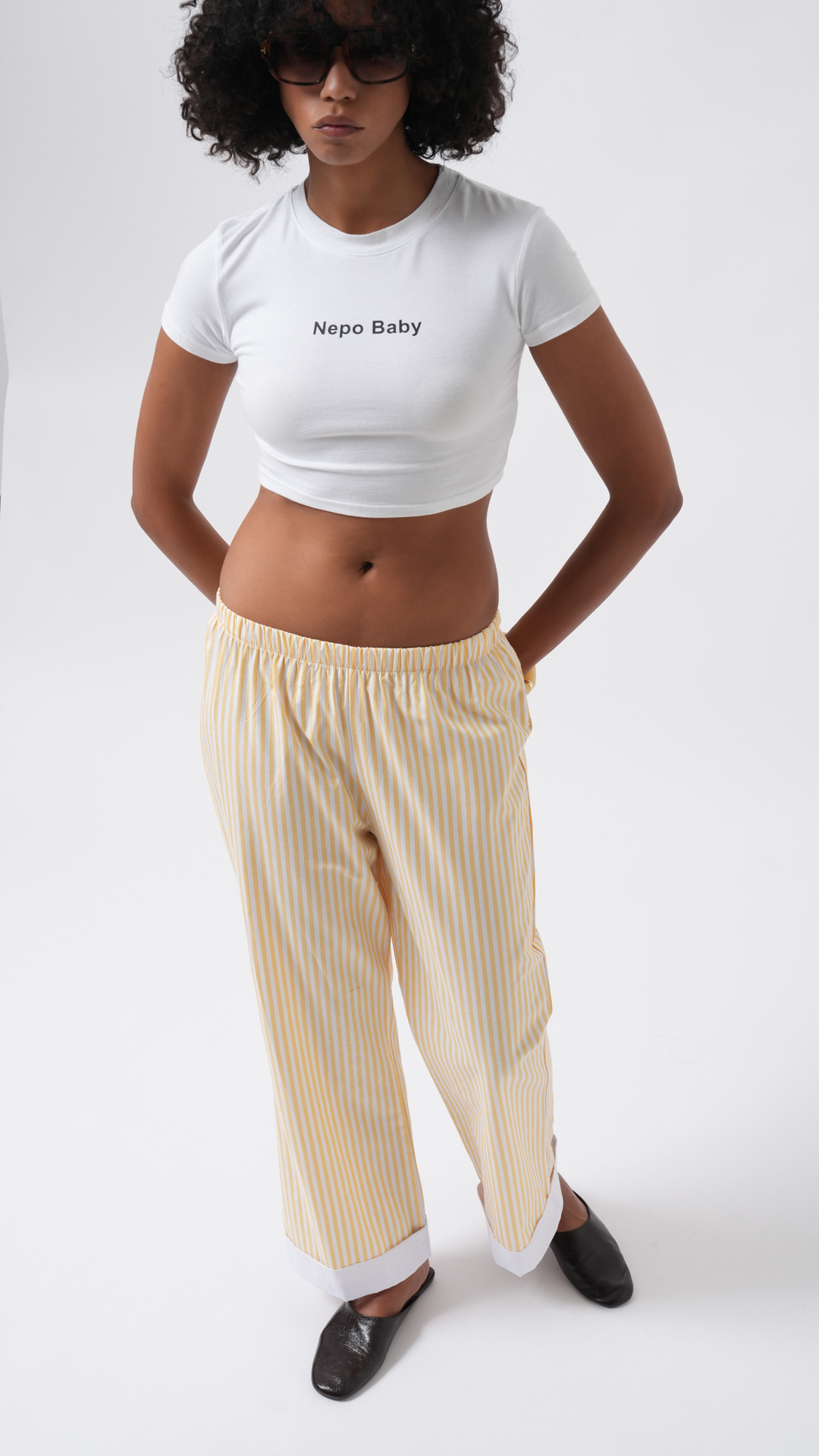 Striped Palazzo Pants Mid Waist - Brand: Black Fashion - Women & Kids, Baby Clothes Wholesale - TheBS Women