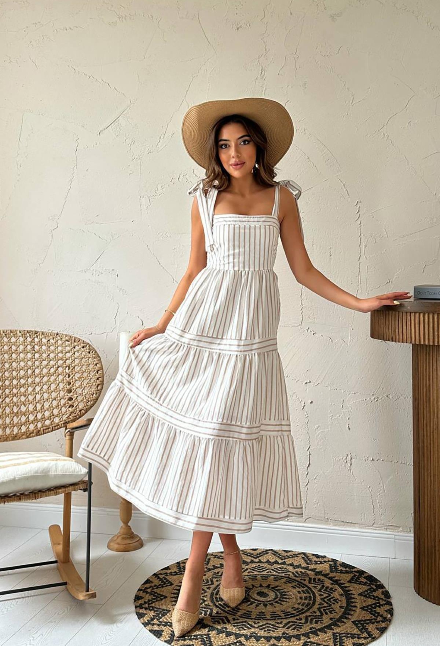 A-Line Striped Sleeveless Dress - Brand: Elisa - Women & Kids, Baby Clothes Wholesale - TheBS Women