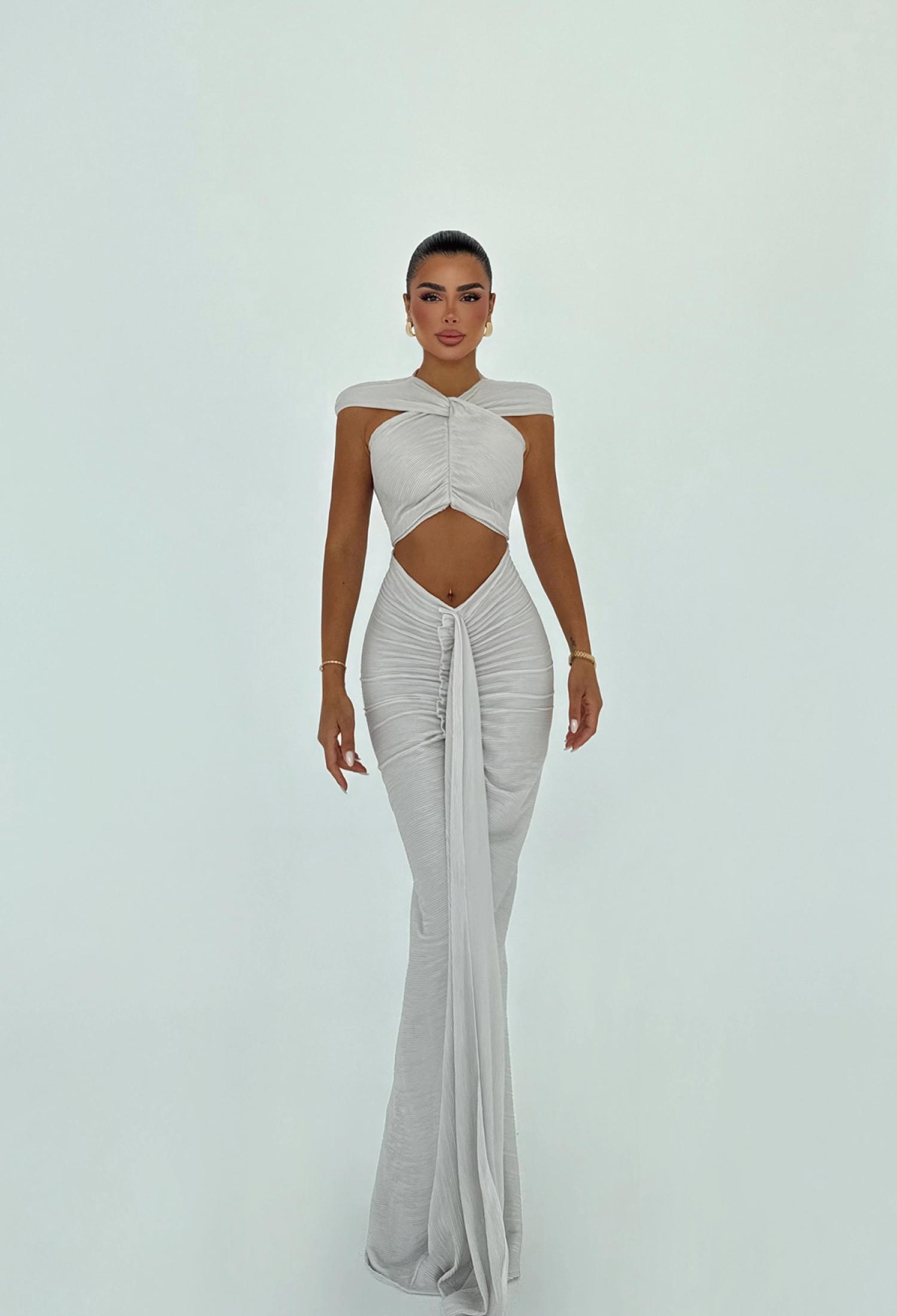 Silver Elegant Glam Formal Dress - Brand: EYYO ATELIER - Women & Kids, Baby Clothes Wholesale - TheBS Women