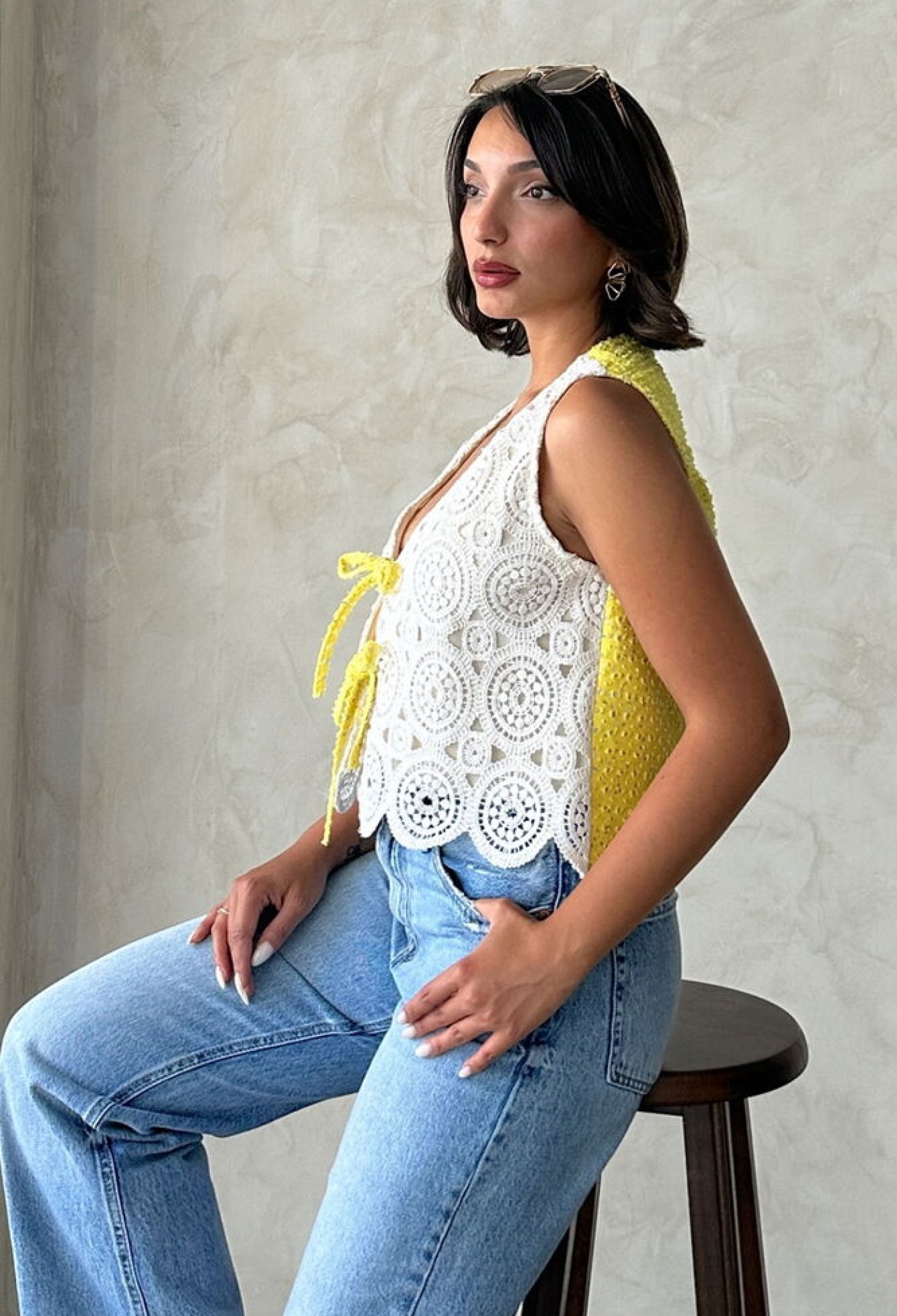 White Boho Tie Sleeveless Shirt - Brand: Topshow - Women & Kids, Baby Clothes Wholesale - TheBS Women