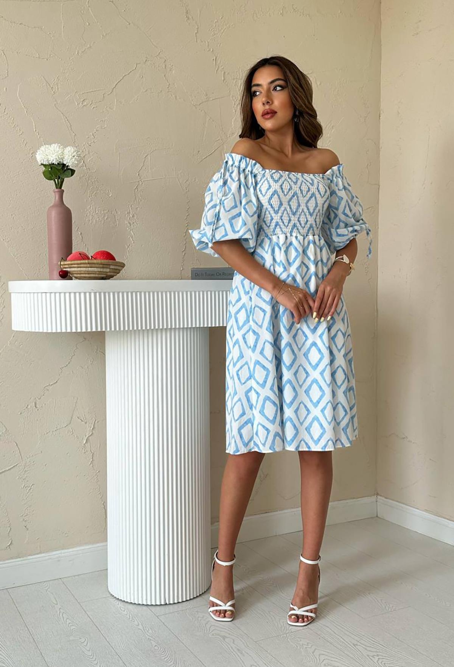 Square Patterned Summer Dress - Brand: Elisa - Women & Kids, Baby Clothes Wholesale - TheBS Women