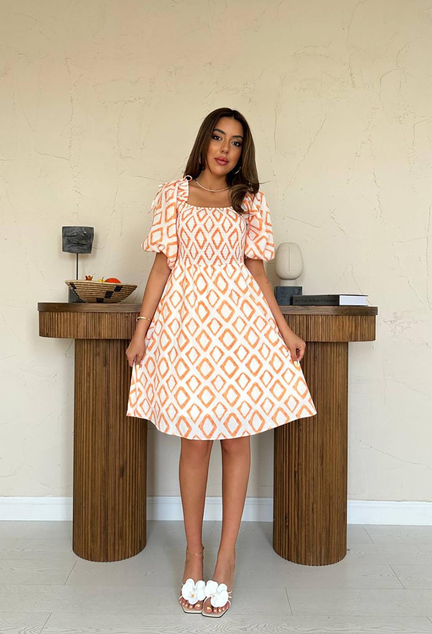 Square Patterned Summer Dress - Brand: Elisa - Women & Kids, Baby Clothes Wholesale - TheBS Women