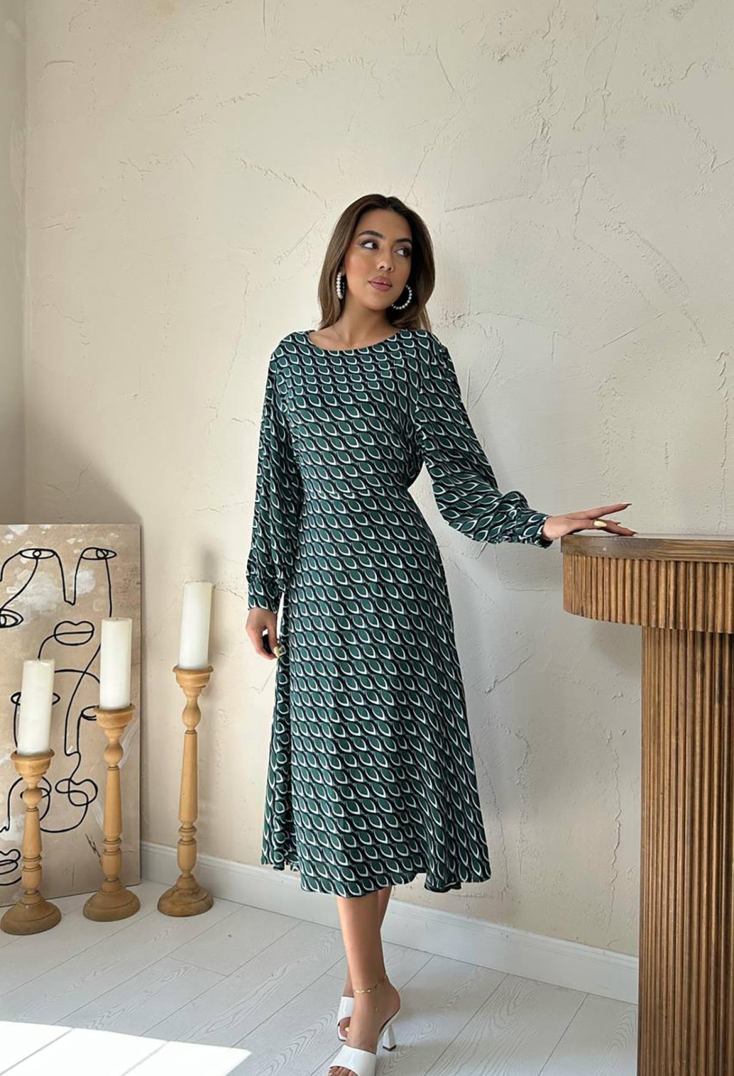 Flowy Patterned Dress - Brand: Elisa - Women & Kids, Baby Clothes Wholesale - TheBS Women