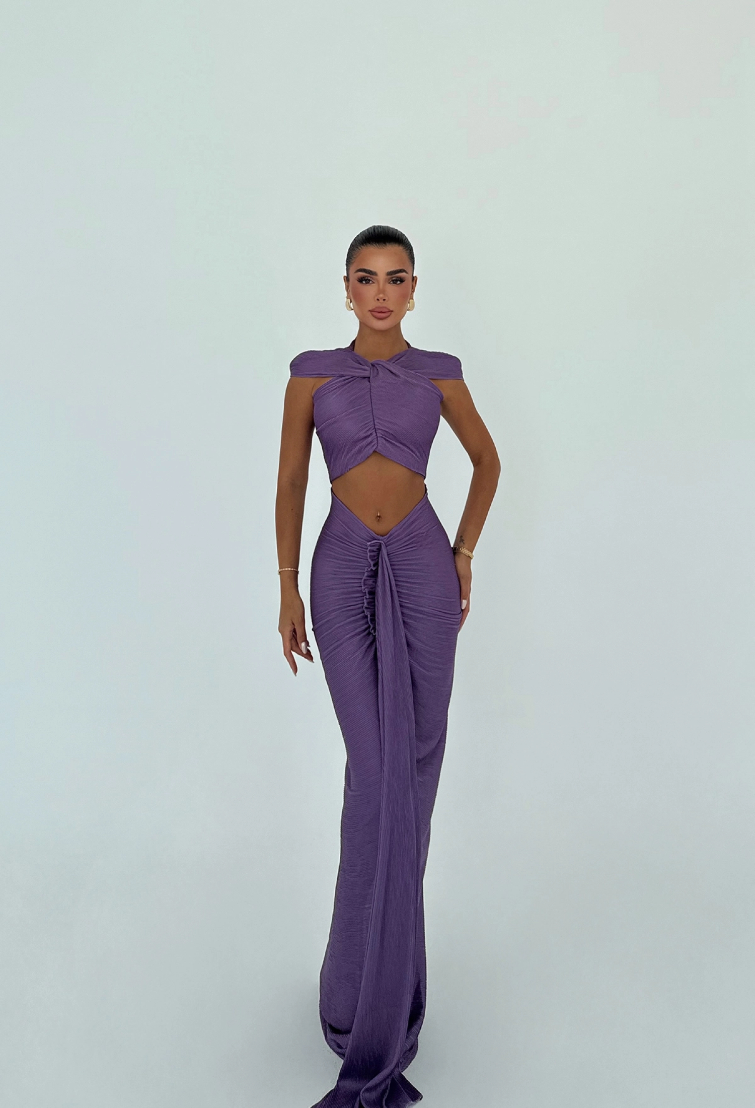 Off Shoulder Cut-Out Maxi Dress - Brand: EYYO ATELIER - Women & Kids, Baby Clothes Wholesale - TheBS Women