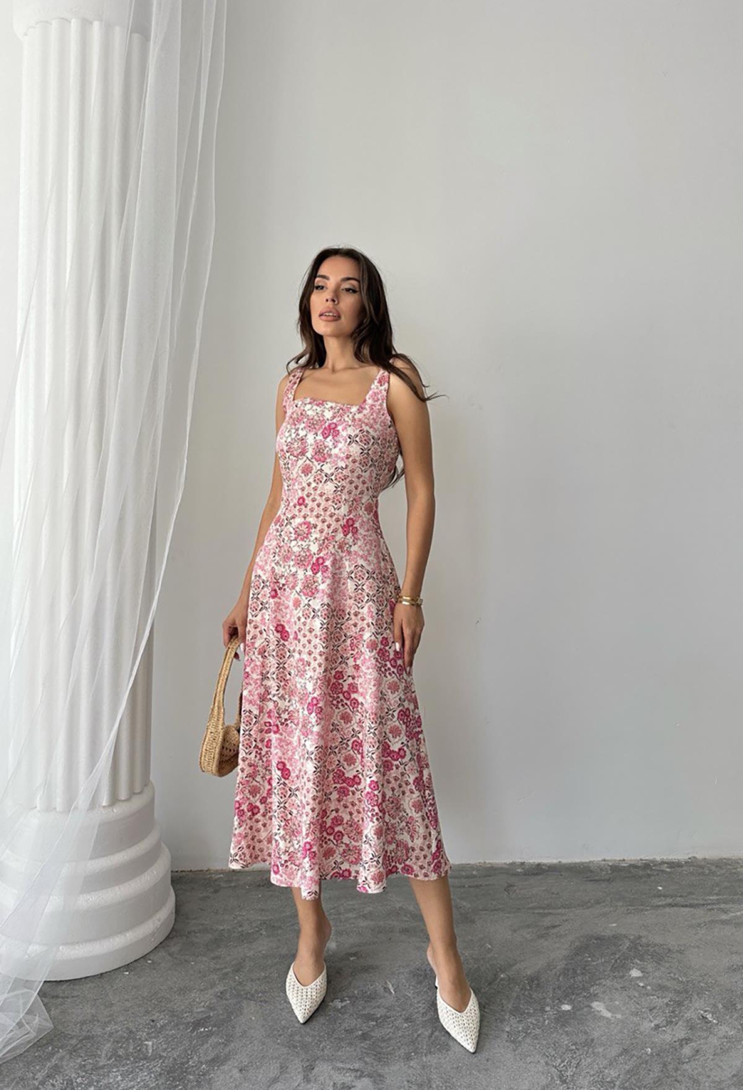 Floral A-Line Midi Dress - Brand: Elisa - Women & Kids, Baby Clothes Wholesale - TheBS Women