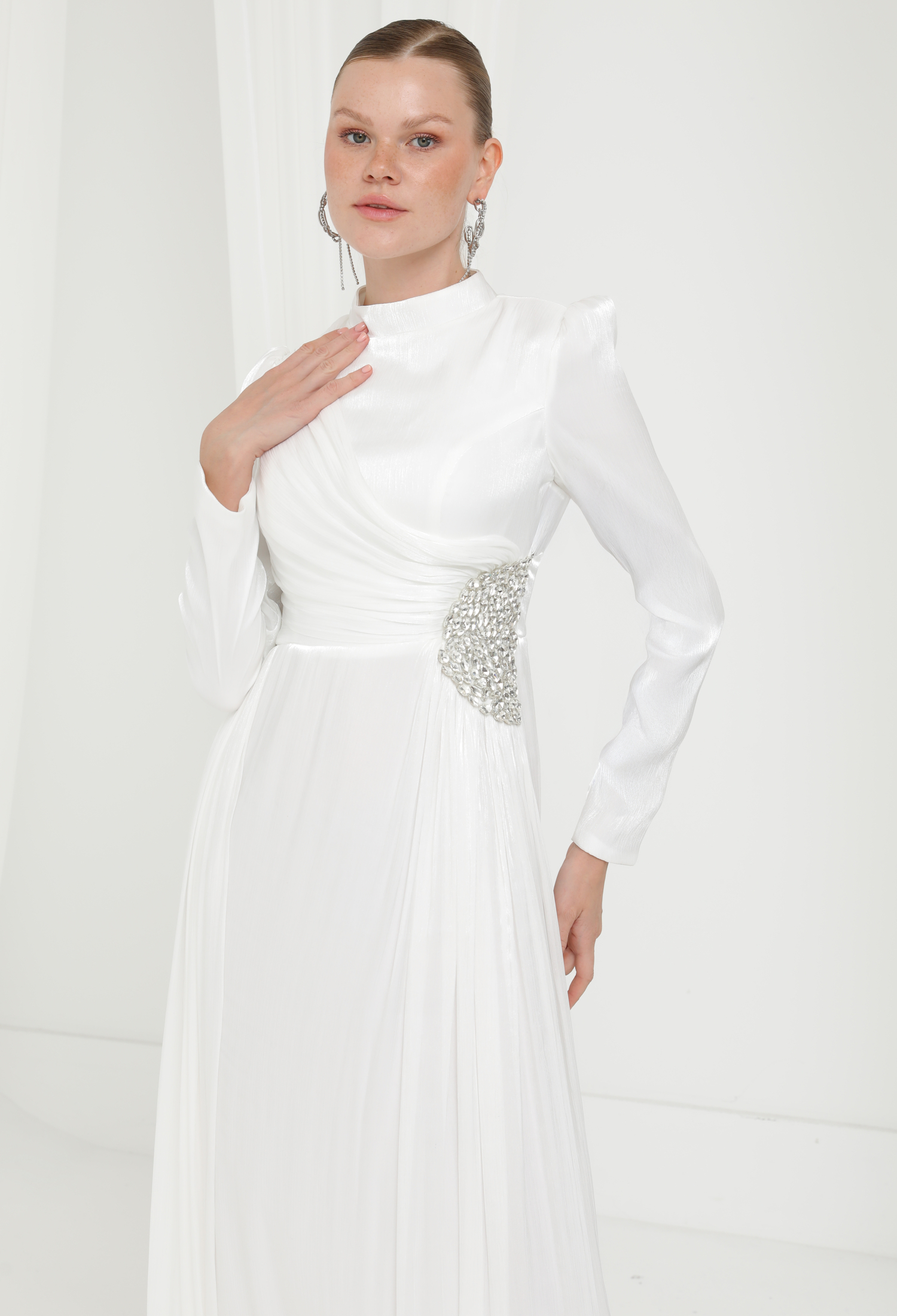 White Elegant Fit And Flare Dress - Brand: Puane - Women & Kids, Baby Clothes Wholesale - TheBS Women