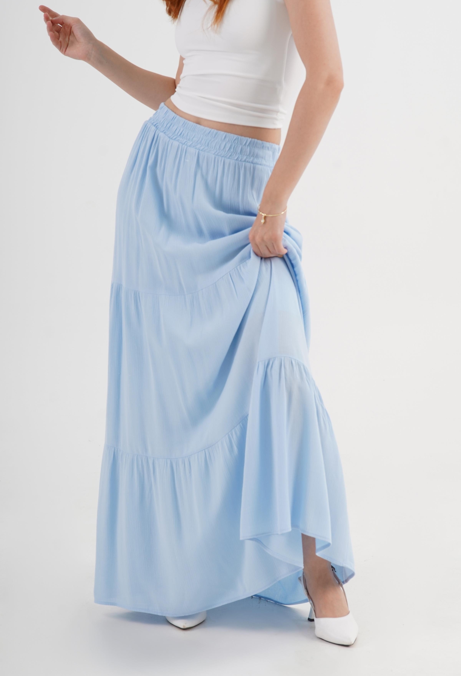 Layered Maxi Skirt Mid Waist Casual Boho - Brand: Lustrin - Women & Kids, Baby Clothes Wholesale - TheBS Women