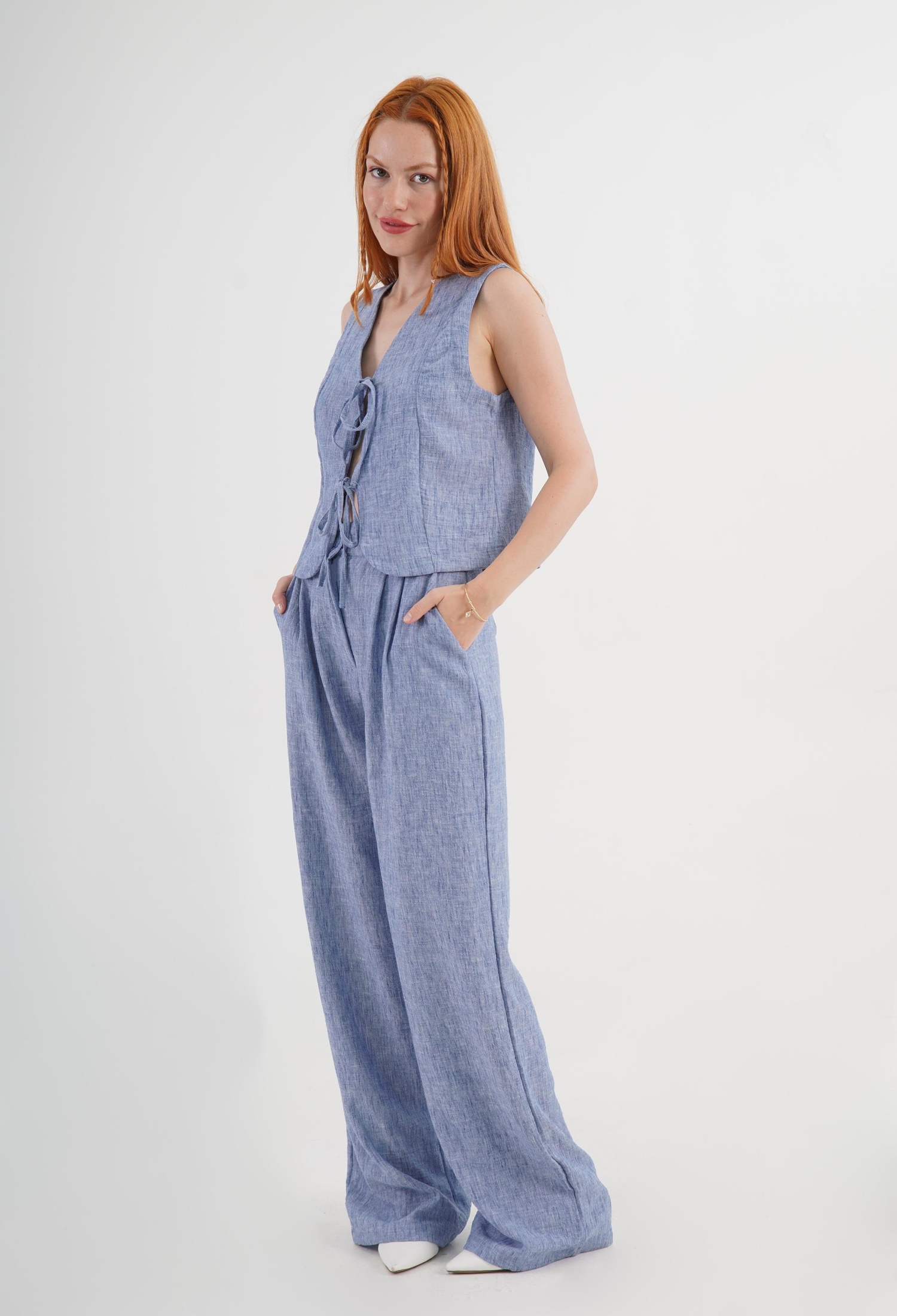 Blue Elegant Casual Streetwear Set - Brand: Lustrin - Women & Kids, Baby Clothes Wholesale - TheBS Women