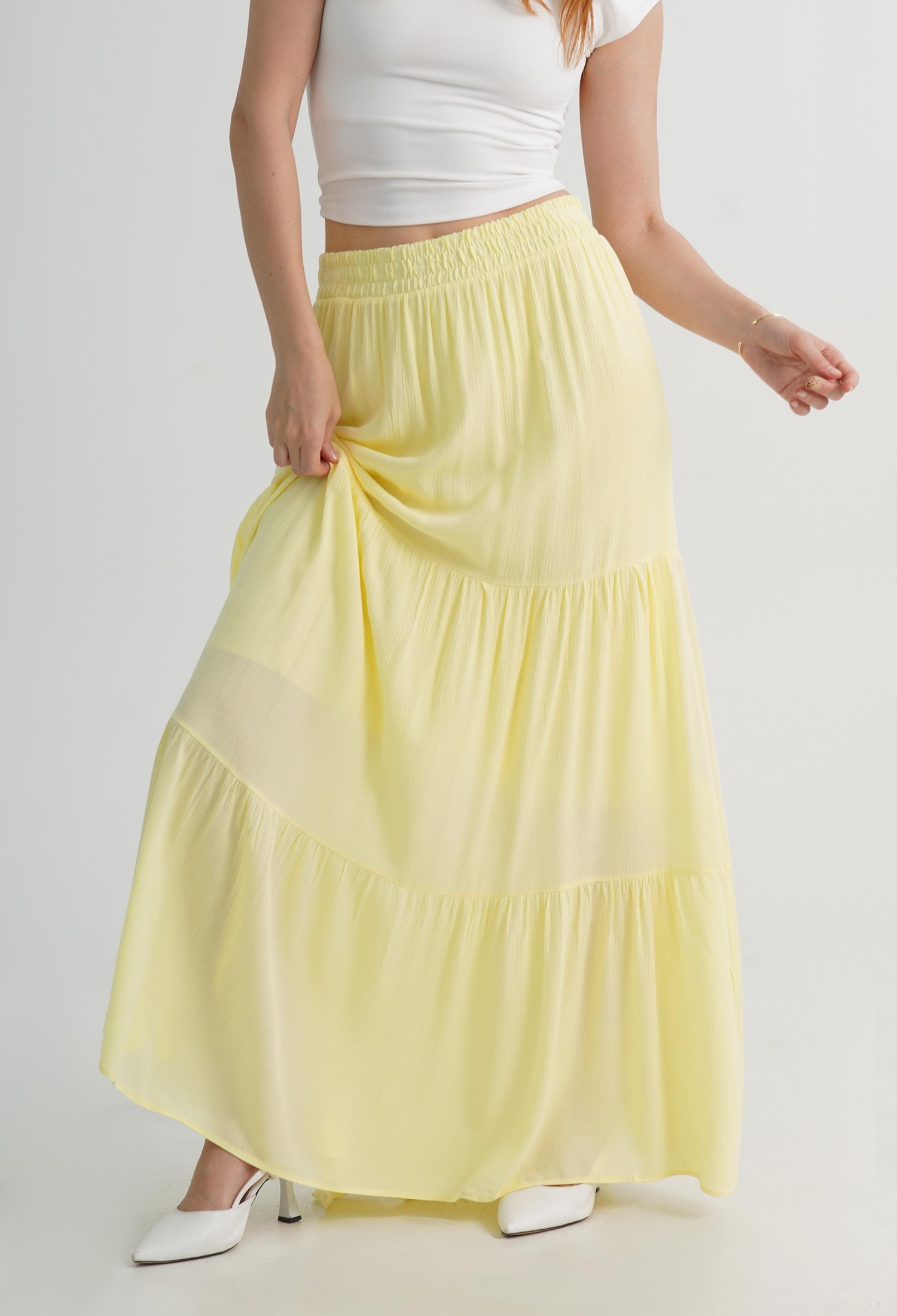 Layered Maxi Skirt With Mid Waist - Brand: Lustrin - Women & Kids, Baby Clothes Wholesale - TheBS Women