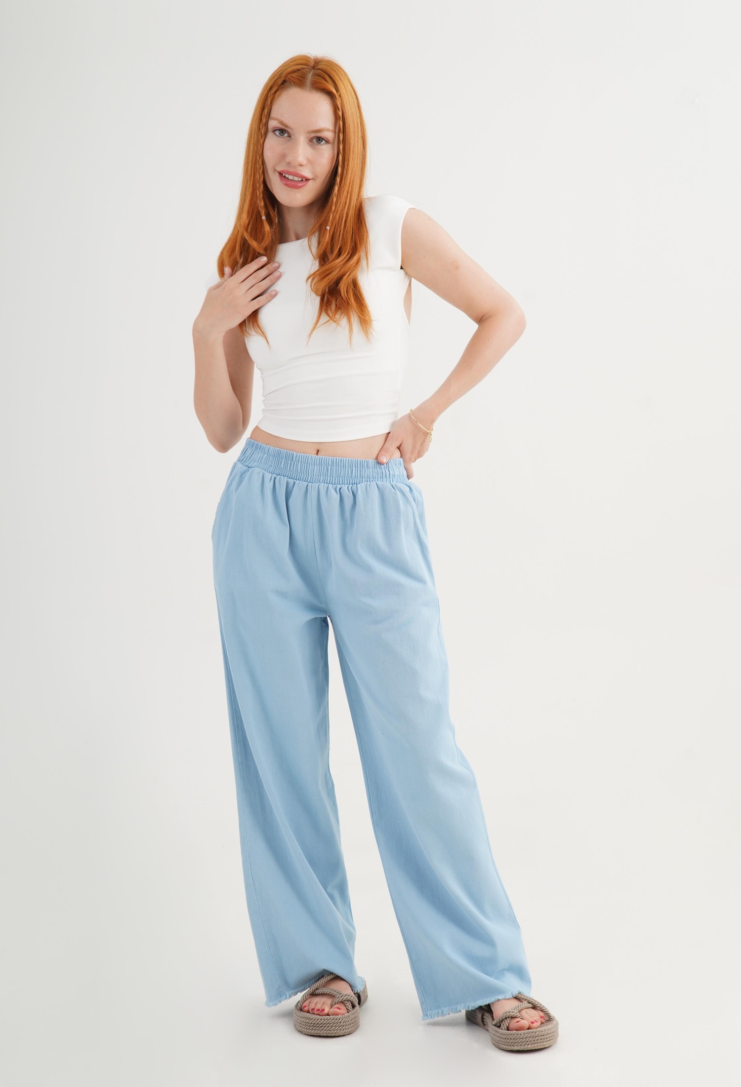 Palazzo Pants With High Waist And Wide Leg - Brand: Lustrin - Women & Kids, Baby Clothes Wholesale - TheBS Women