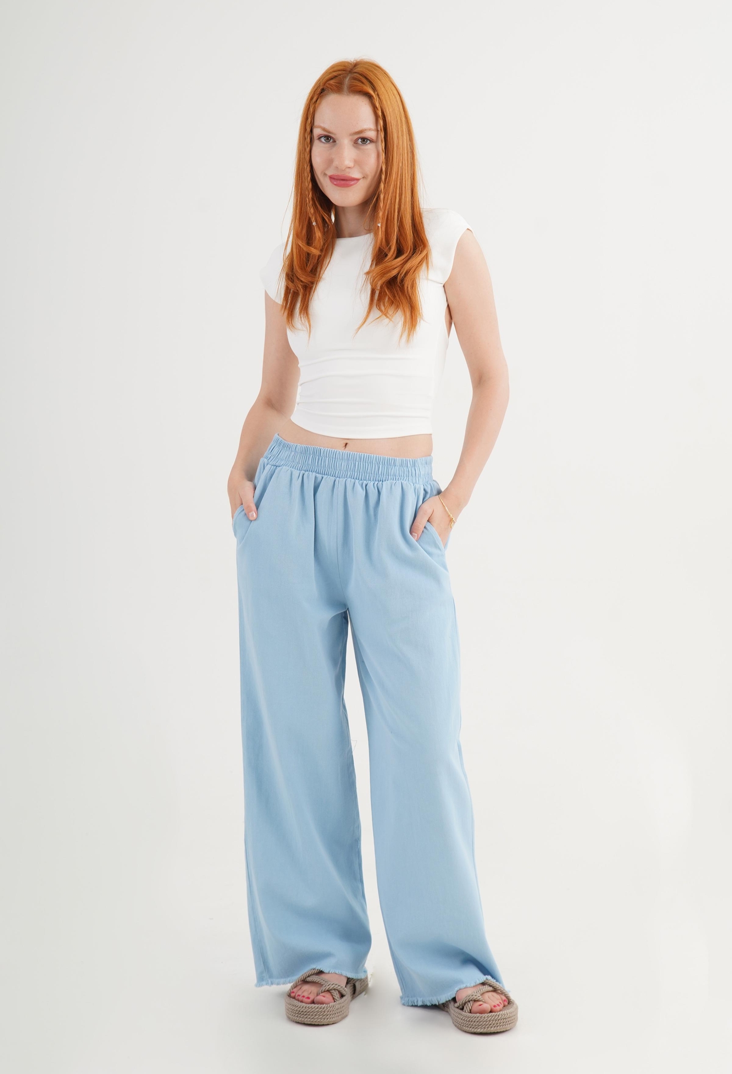 Palazzo Pants With High Waist And Wide Leg - Brand: Lustrin - Women & Kids, Baby Clothes Wholesale - TheBS Women