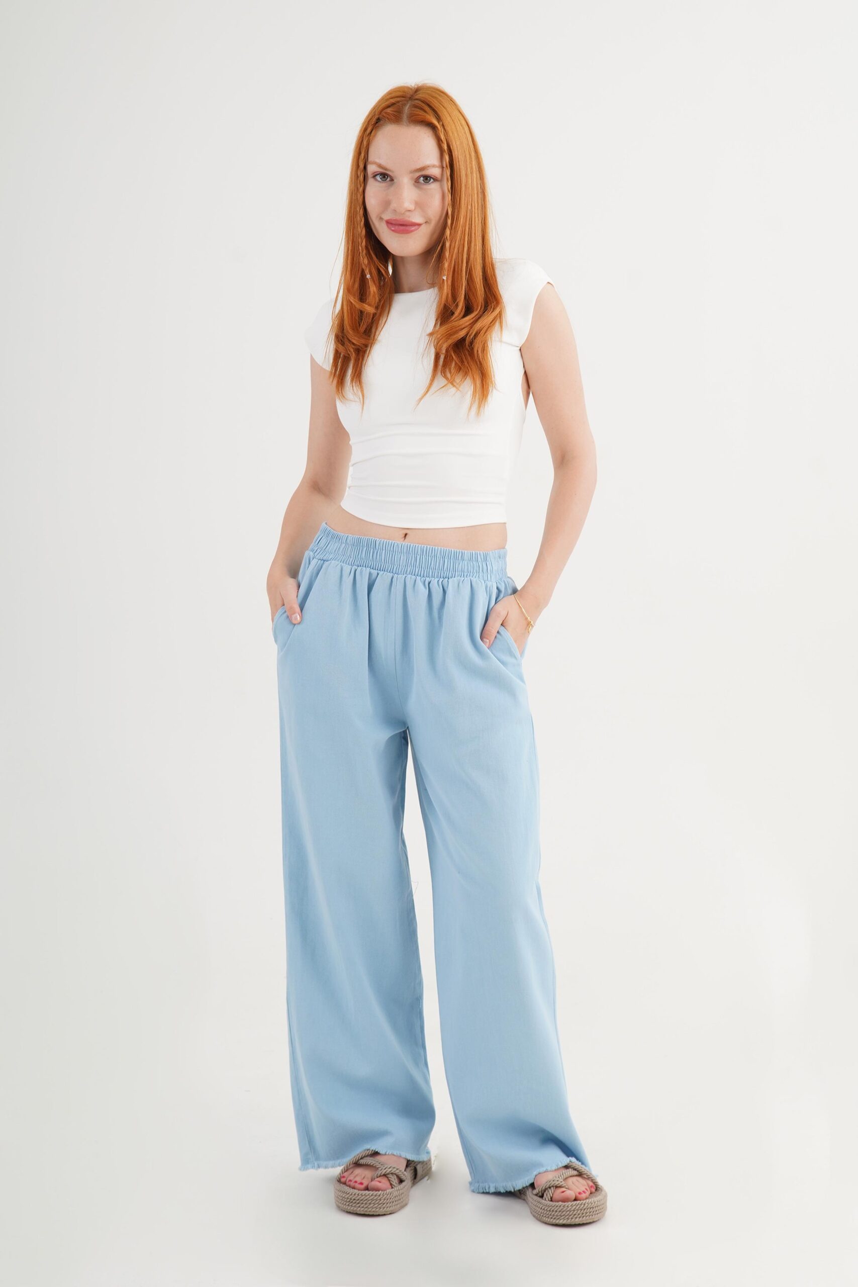 Palazzo Pants With High Waist And Wide Leg - Brand: Lustrin - Women & Kids, Baby Clothes Wholesale - TheBS Women