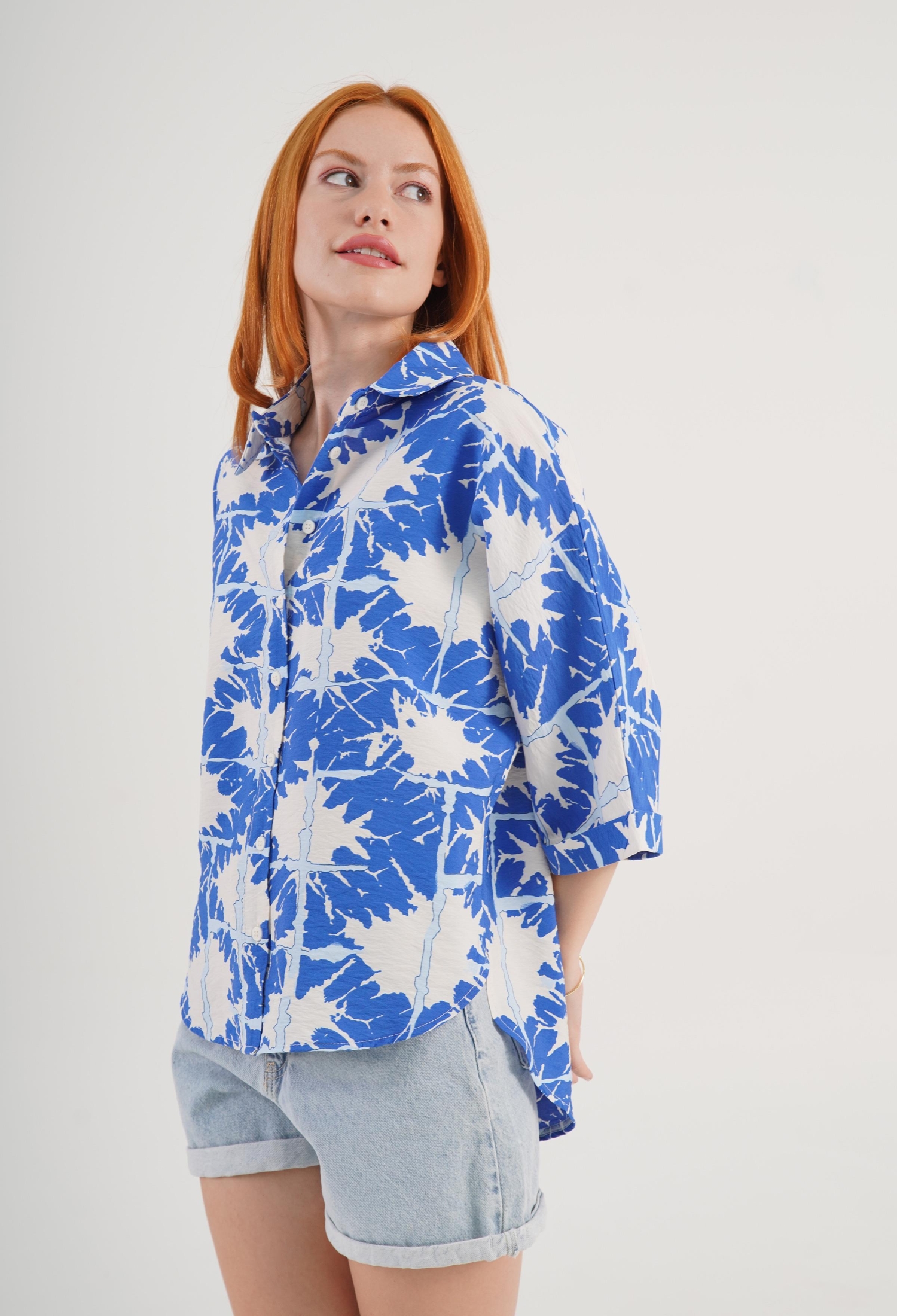 Casual Oversized Fit Shirt With Brush Stroke - Brand: Lustrin - Women & Kids, Baby Clothes Wholesale - TheBS Women