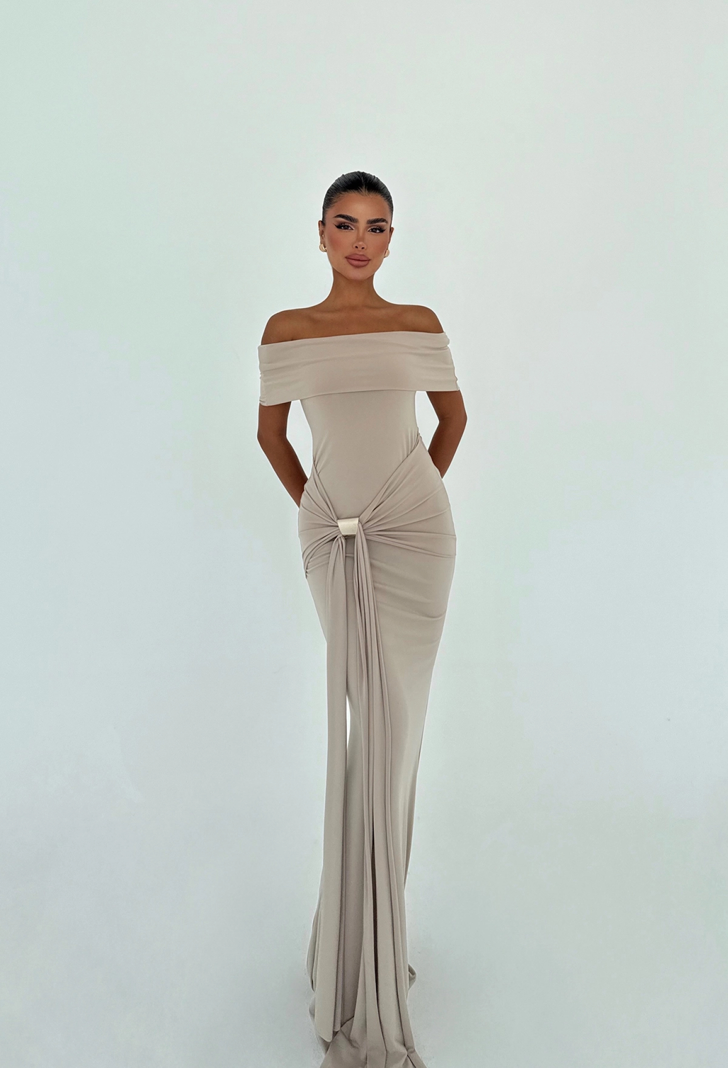 ElegantSheath Dress With Off Shoulder Neck - Brand: EYYO ATELIER - Women & Kids, Baby Clothes Wholesale - TheBS Women