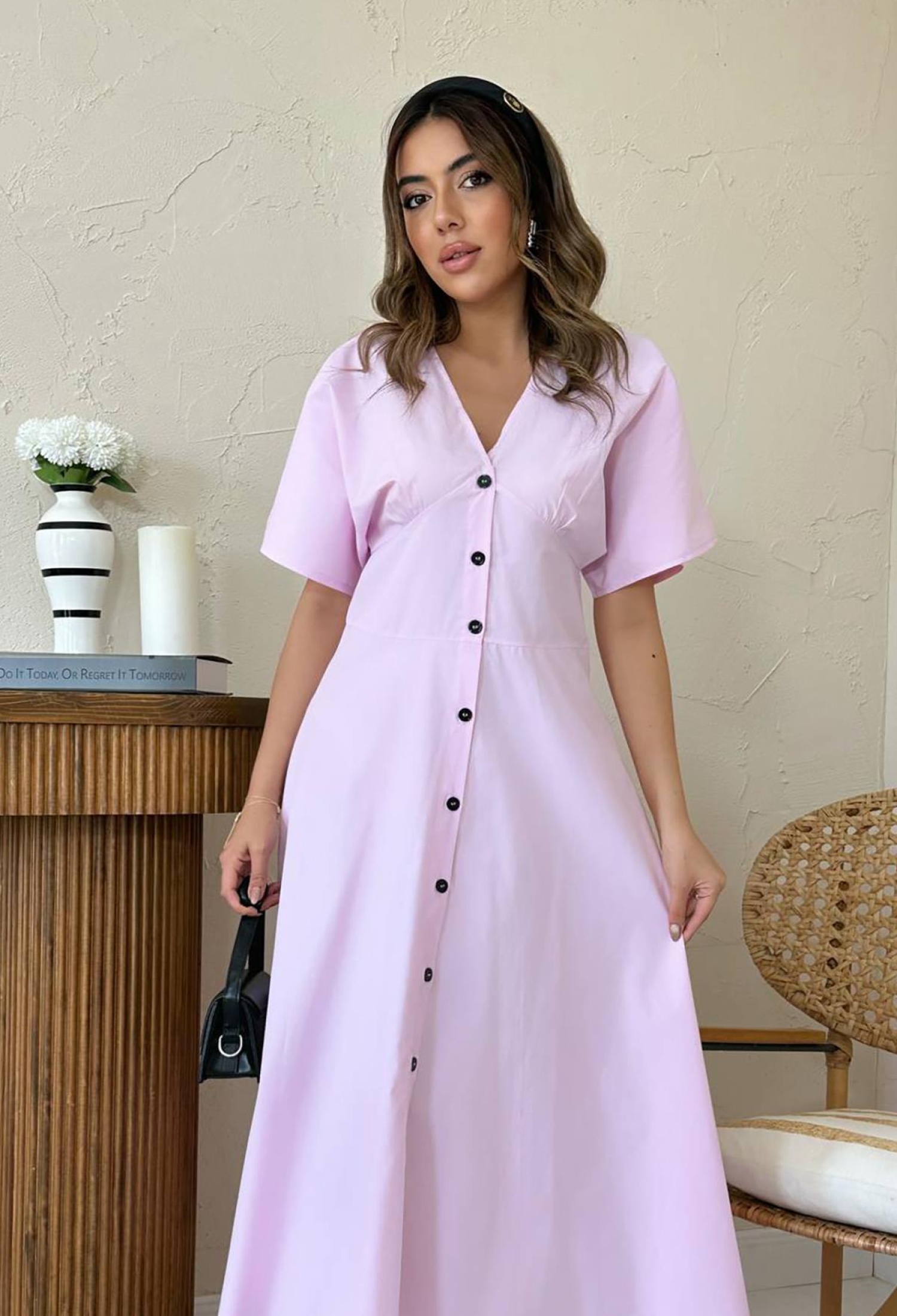 Fit And Flare V-Neck Midi Dress - Brand: Elisa - Women & Kids, Baby Clothes Wholesale - TheBS Women