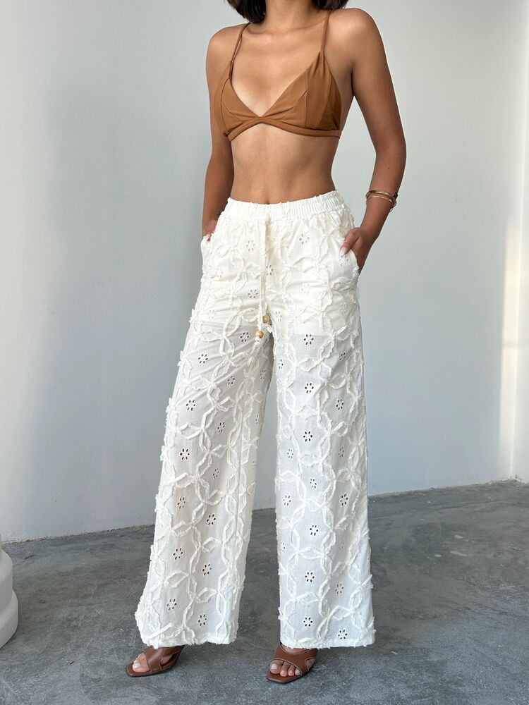 White Boho Elegant Palazzo Pants – Brand: Topshow – Women & Kids, Baby Clothes Wholesale – TheBS Women
