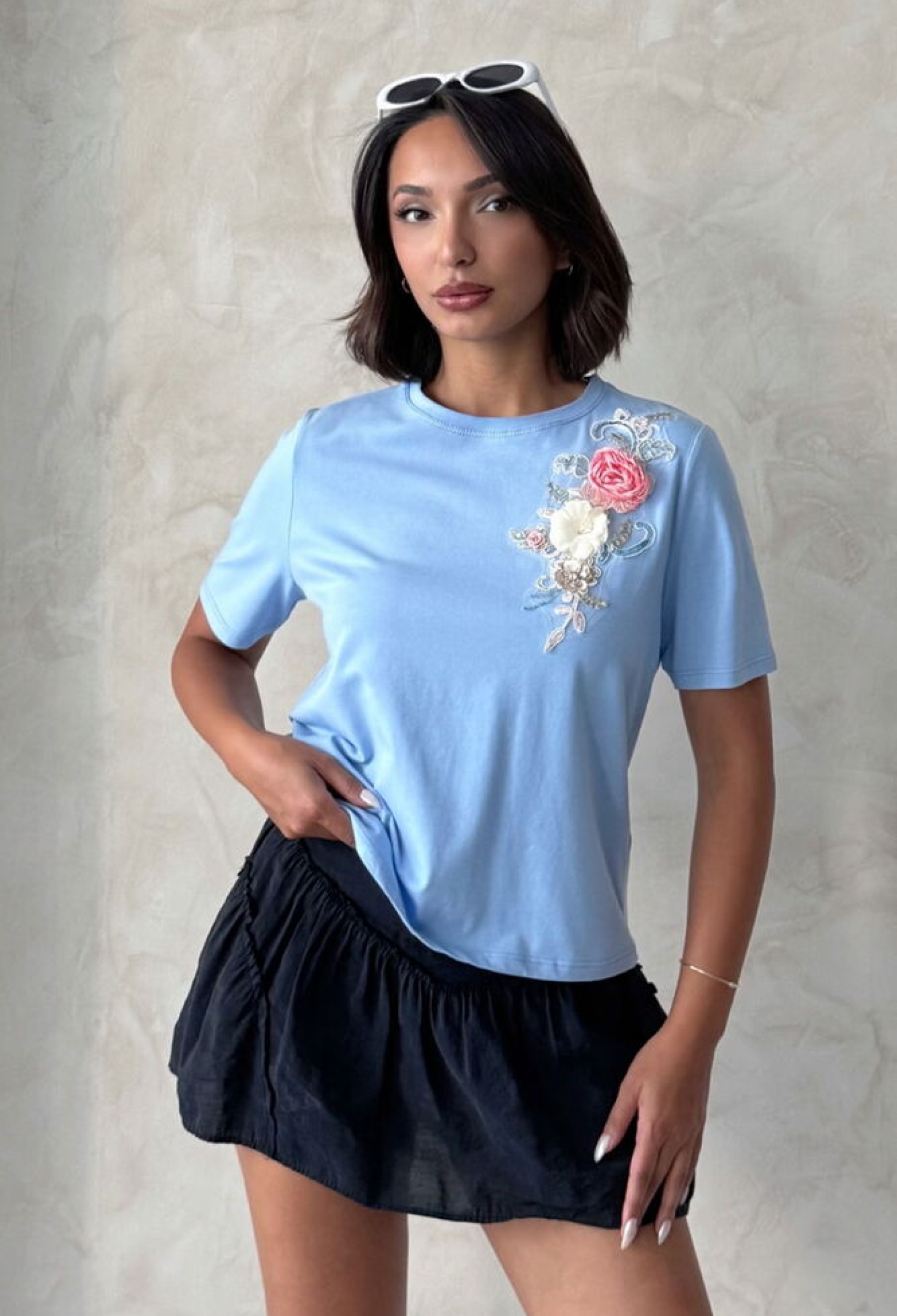 Floral Casual Blouse With Short Sleeves - Brand: Topshow - Women & Kids, Baby Clothes Wholesale - TheBS Women