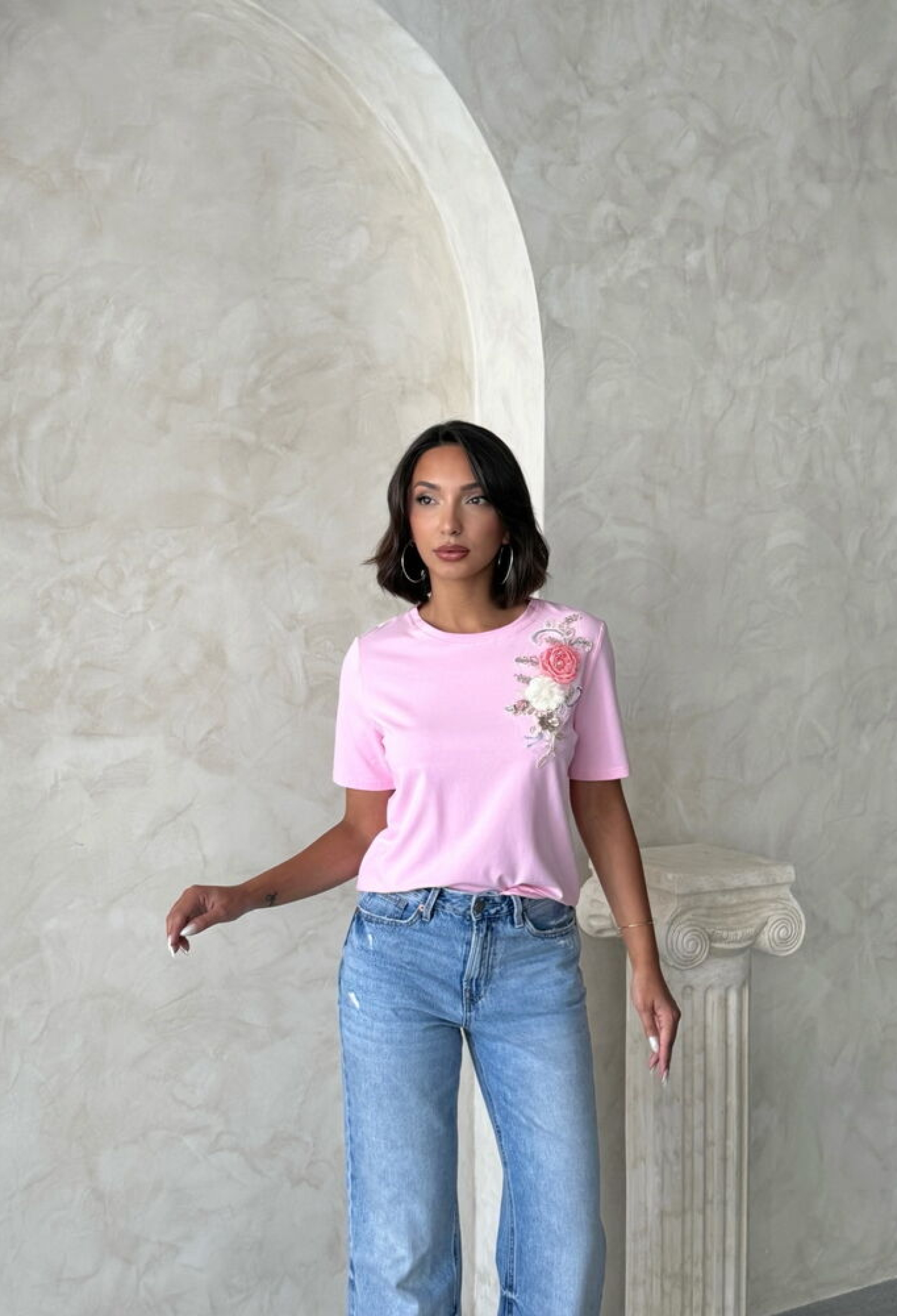 Floral Casual Blouse With Short Sleeves - Brand: Topshow - Women & Kids, Baby Clothes Wholesale - TheBS Women