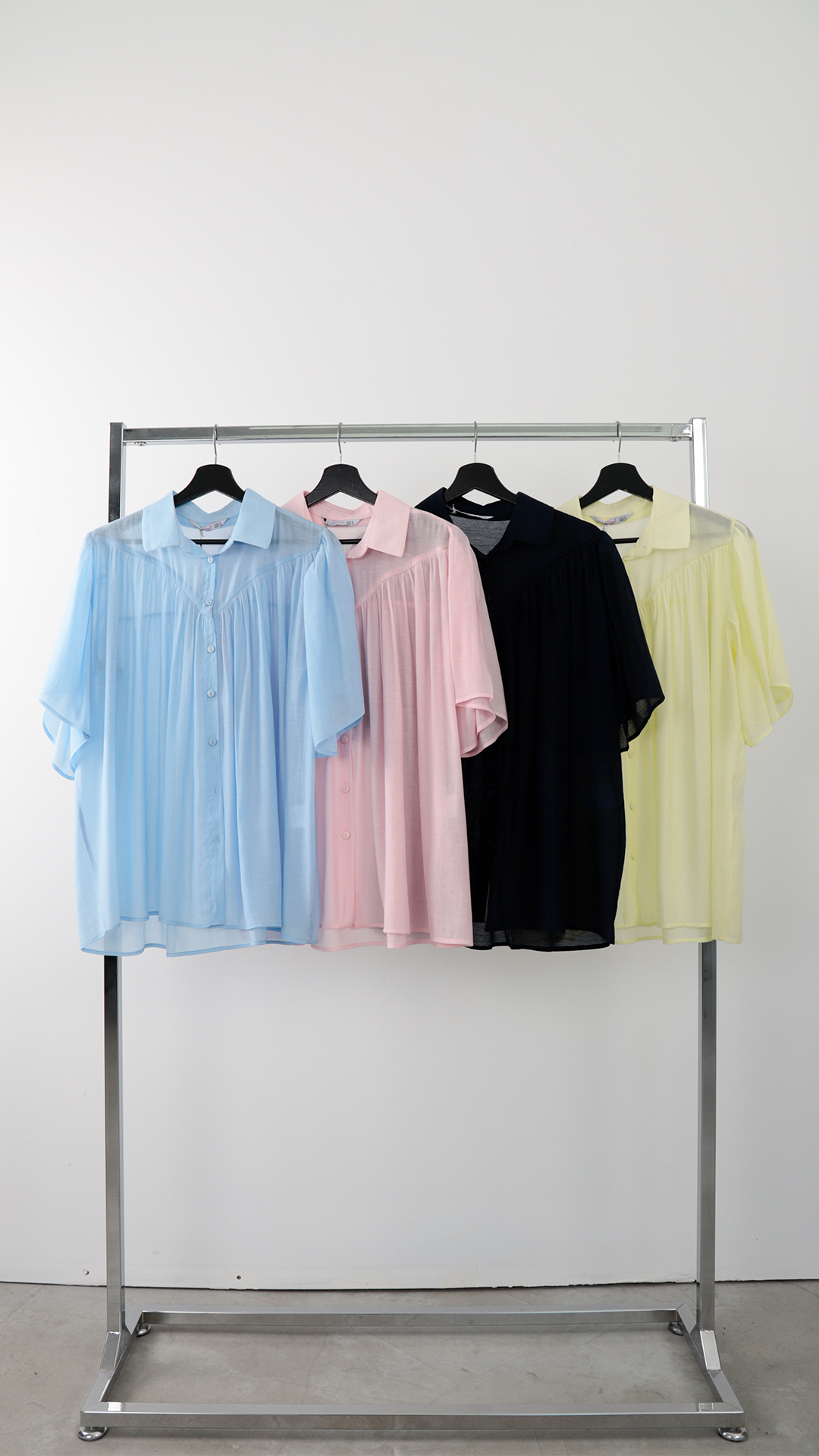 Black Casual Elegant Shirt - Notched NeckButtoned - Brand: Cream Rouge - Women & Kids, Baby Clothes Wholesale - TheBS Women