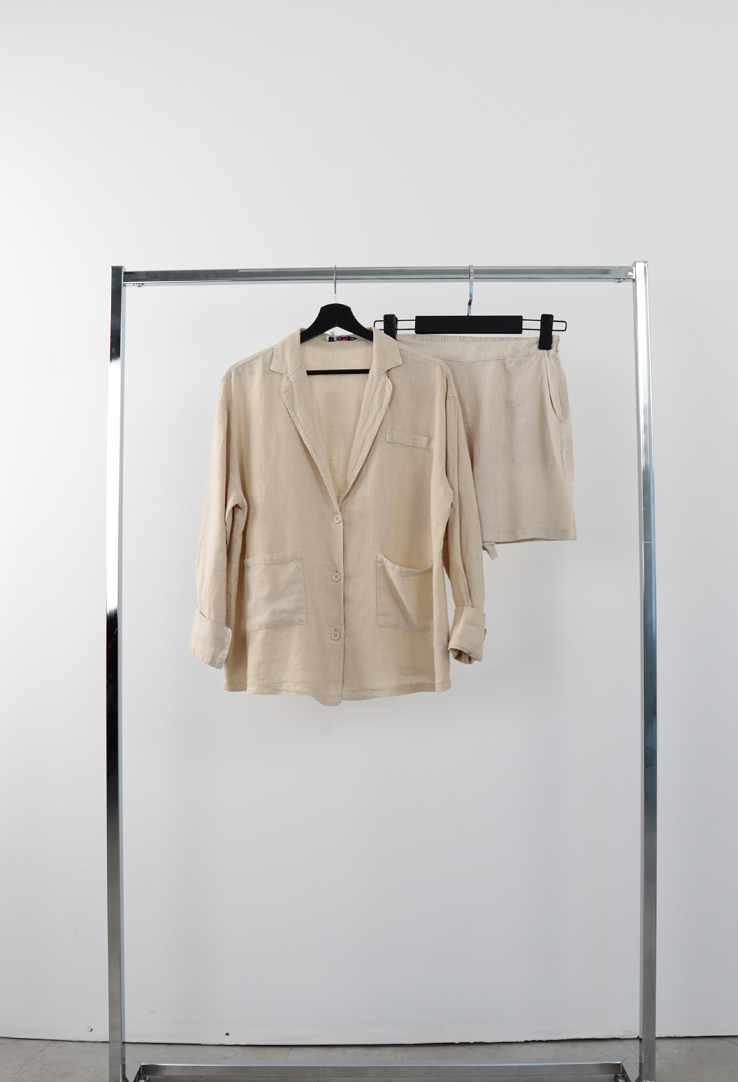 Beige Shirt With Shawl CollarLong SleevesButtoned - Brand: Cream Rouge - Women & Kids, Baby Clothes Wholesale - TheBS Women