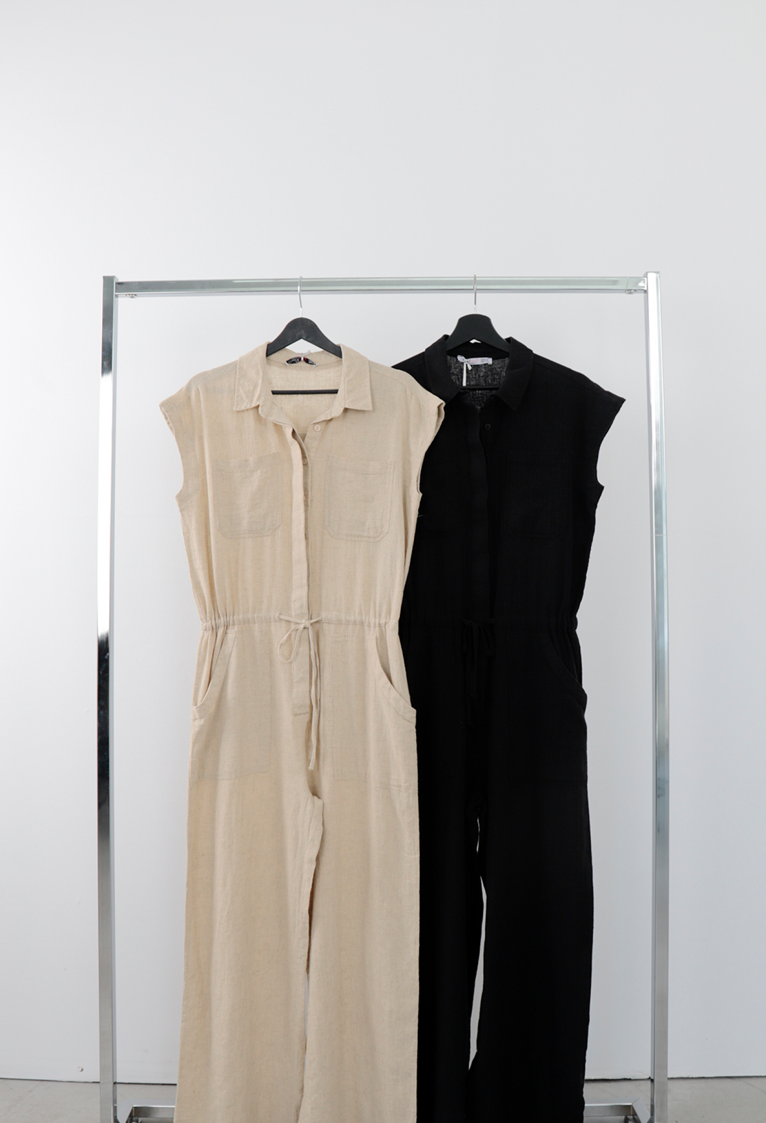 Shirt Jumpsuit With Notched Neck And Cap Sleeves - Brand: Cream Rouge - Women & Kids, Baby Clothes Wholesale - TheBS Women