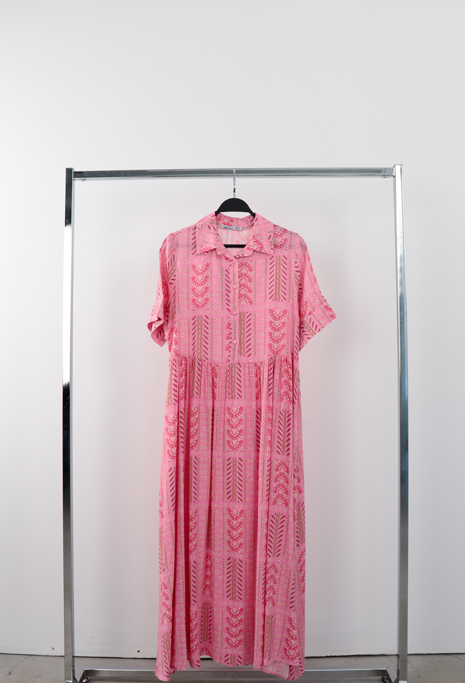 Casual Boho Geometric Floral Maxi Shirt Dress - Brand: Cream Rouge - Women & Kids, Baby Clothes Wholesale - TheBS Women