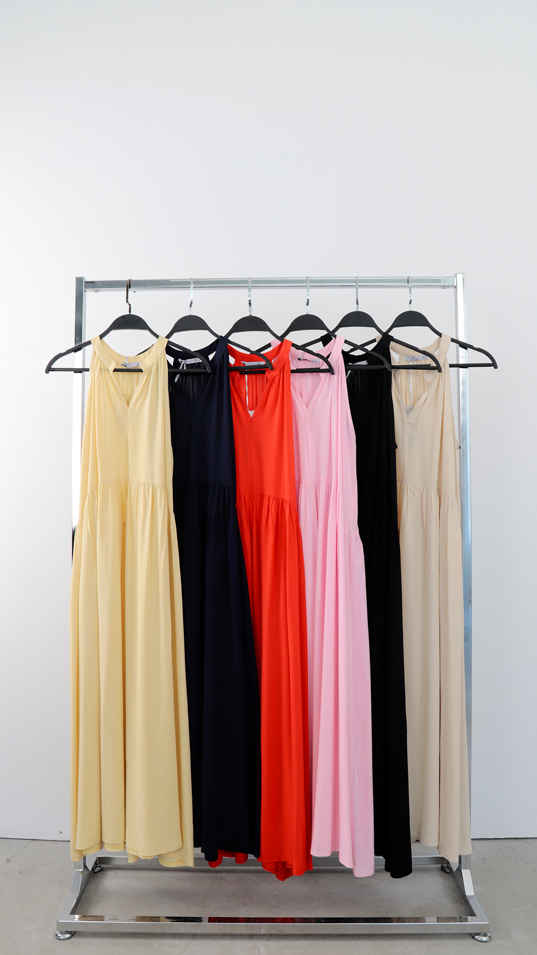 Beige Fit And Flare V-Neck Dress – Brand: Cream Rouge – Women & Kids, Baby Clothes Wholesale – TheBS Women