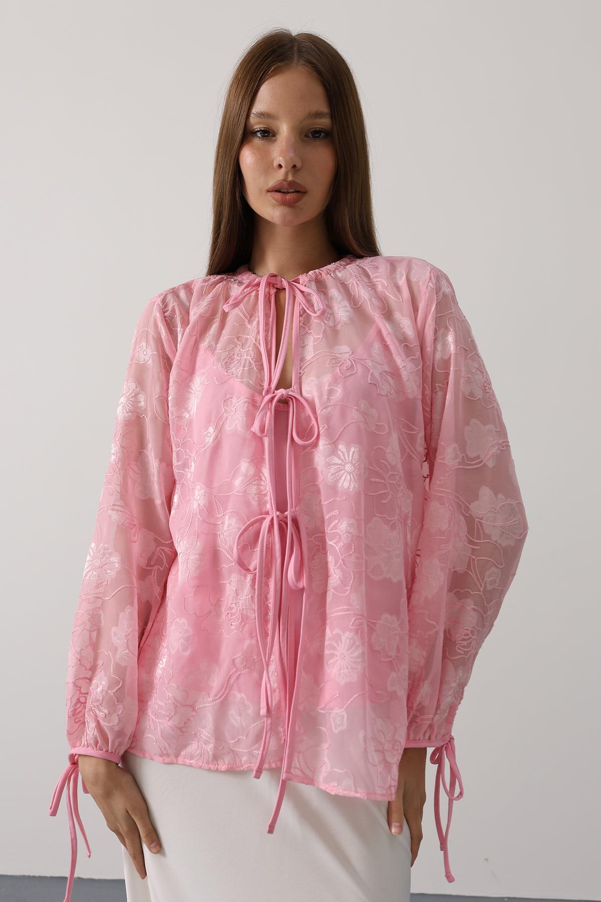 Floral Elegant Casual Shirt With Tie Closure - Brand: Reyon - Women & Kids, Baby Clothes Wholesale - TheBS Women Floral Elegant Casual Shirt With Tie Closure - Brand: Reyon - Women & Kids, Baby Clothes Wholesale - TheBS Women