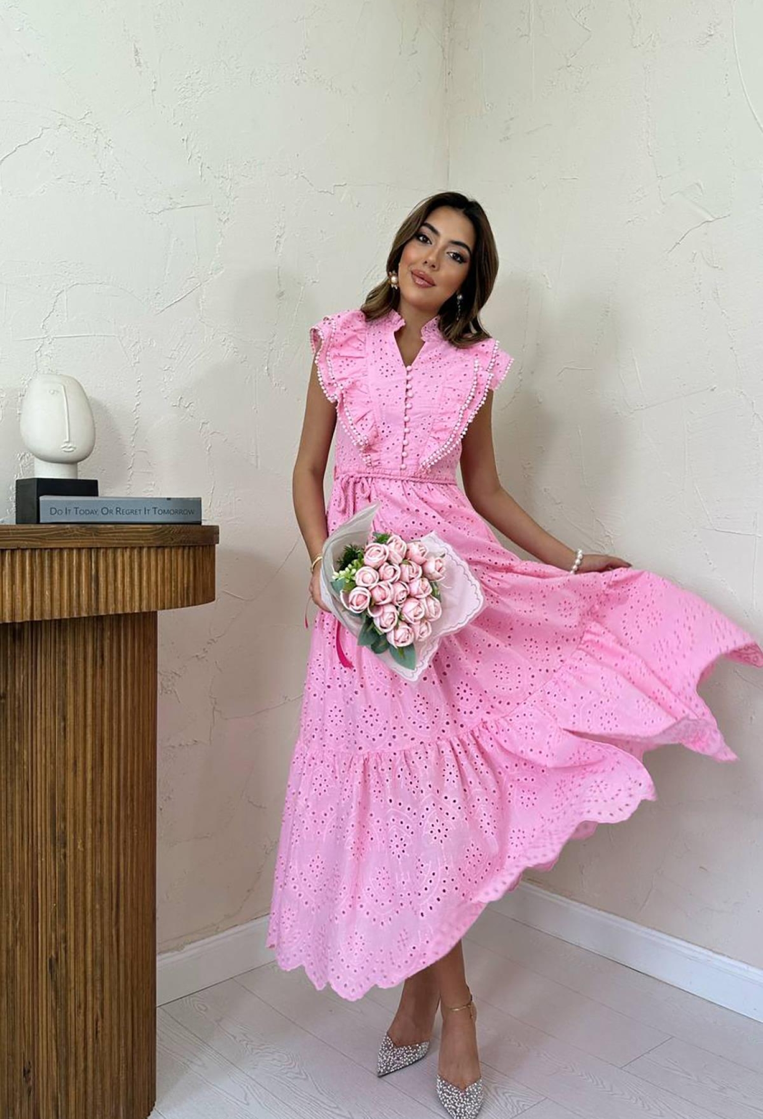 A-Line Maxi Dress With Ruffle Sleeves - Brand: Elisa - Women & Kids, Baby Clothes Wholesale - TheBS Women